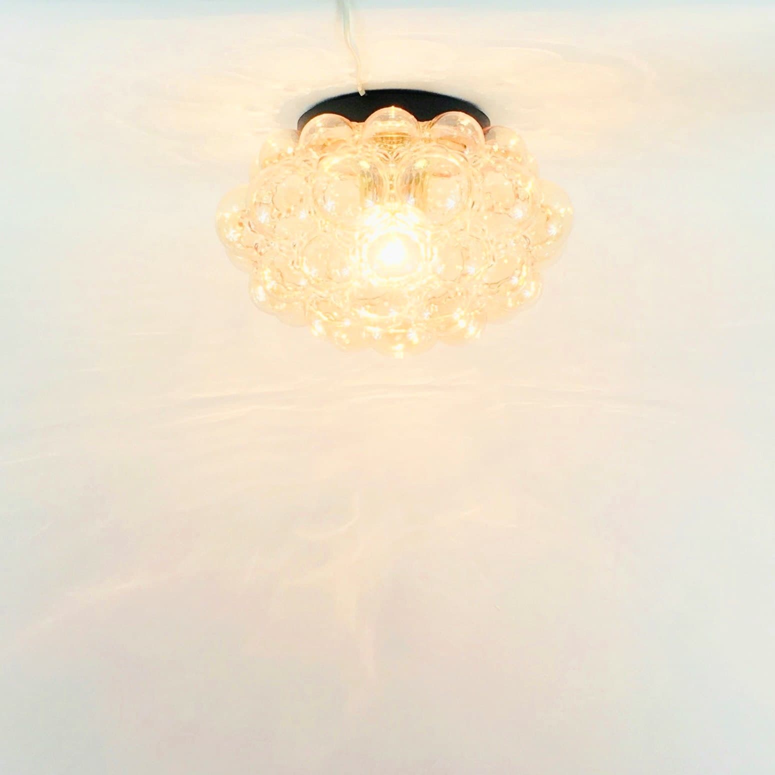 Ceiling Lamp Bubble, light amber glass, by H. Tynell, Limburg, Germany, 1970s. - 353425