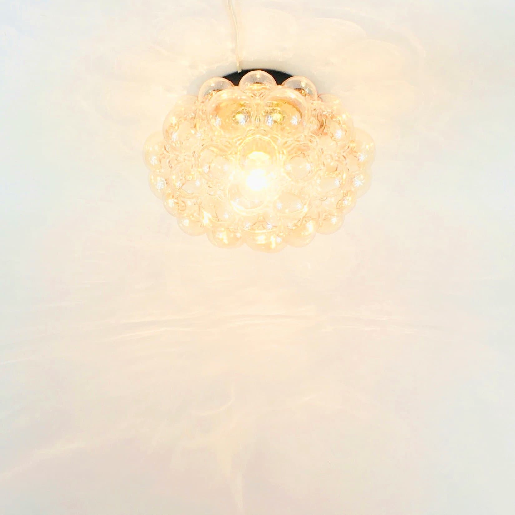 Ceiling Lamp Bubble, light amber glass, by H. Tynell, Limburg, Germany, 1970s. - 353424