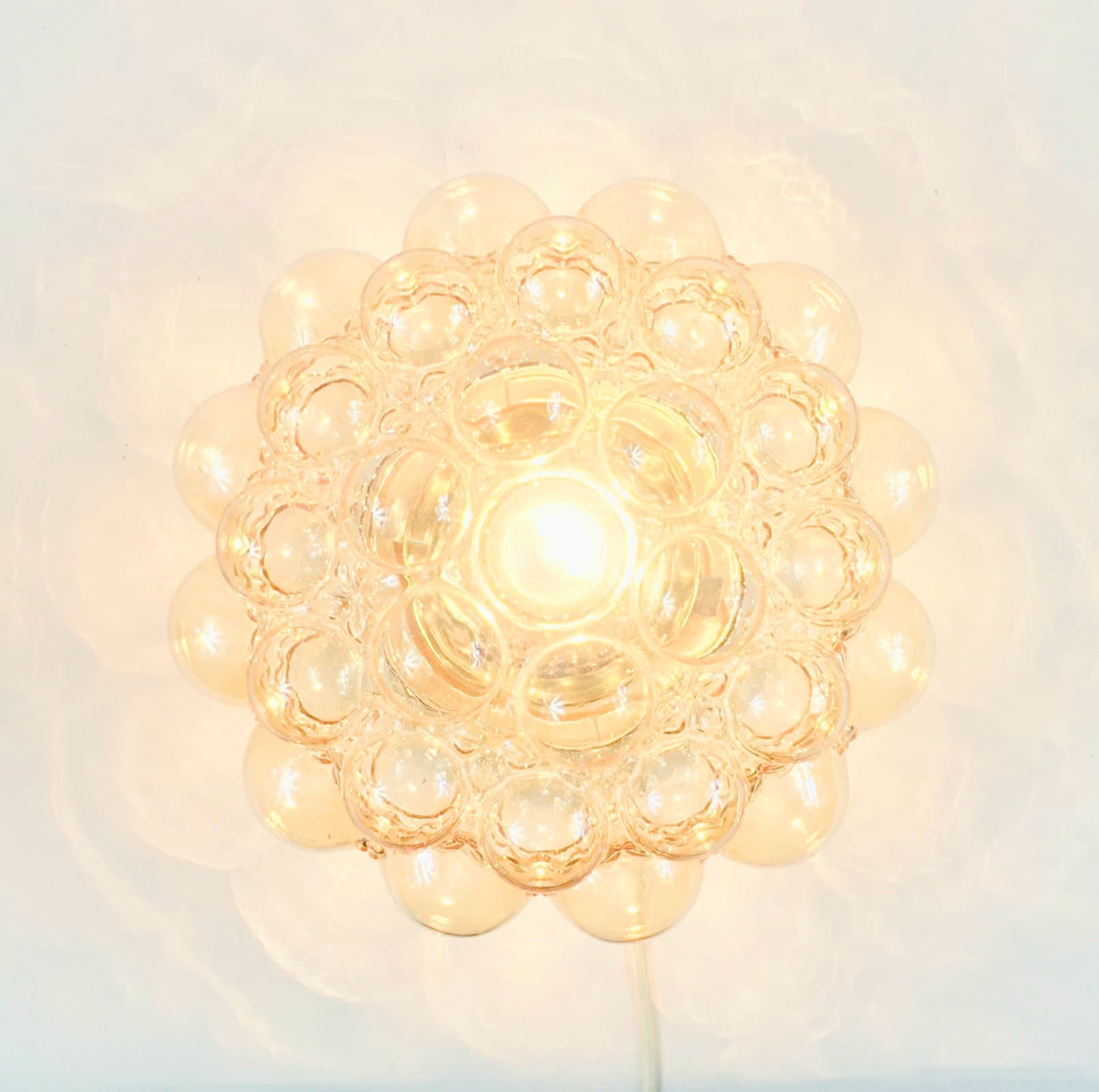 Ceiling Lamp Bubble, light amber glass, by H. Tynell, Limburg, Germany, 1970s. - 353426