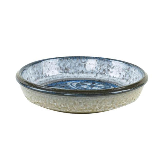 Bowl, blue white beige ceramics, Søholm, Denmark, 1960s. - DIMENSION