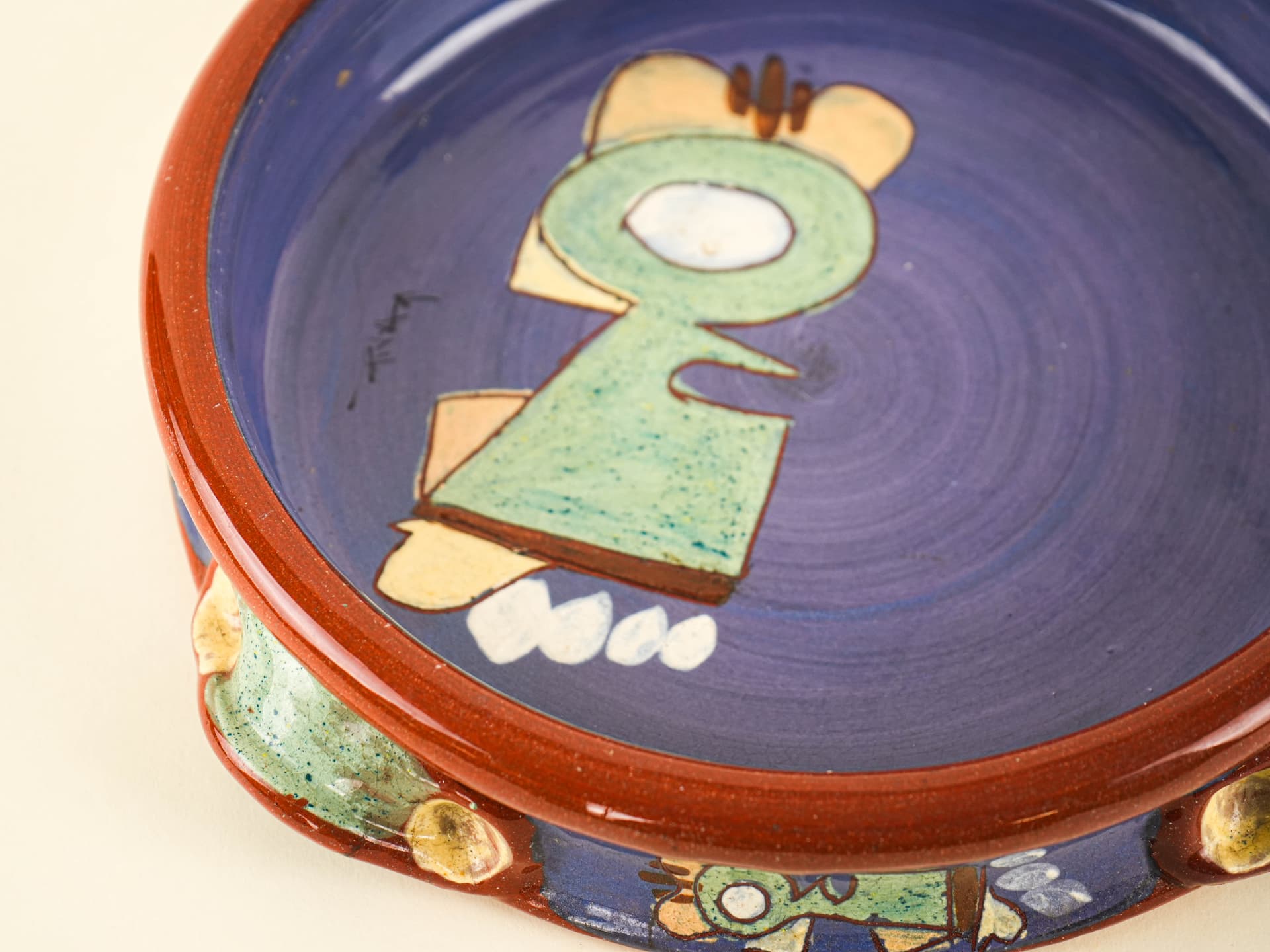 Decorative bowl, blue, ceramics, Europe, 1970s. - 353492