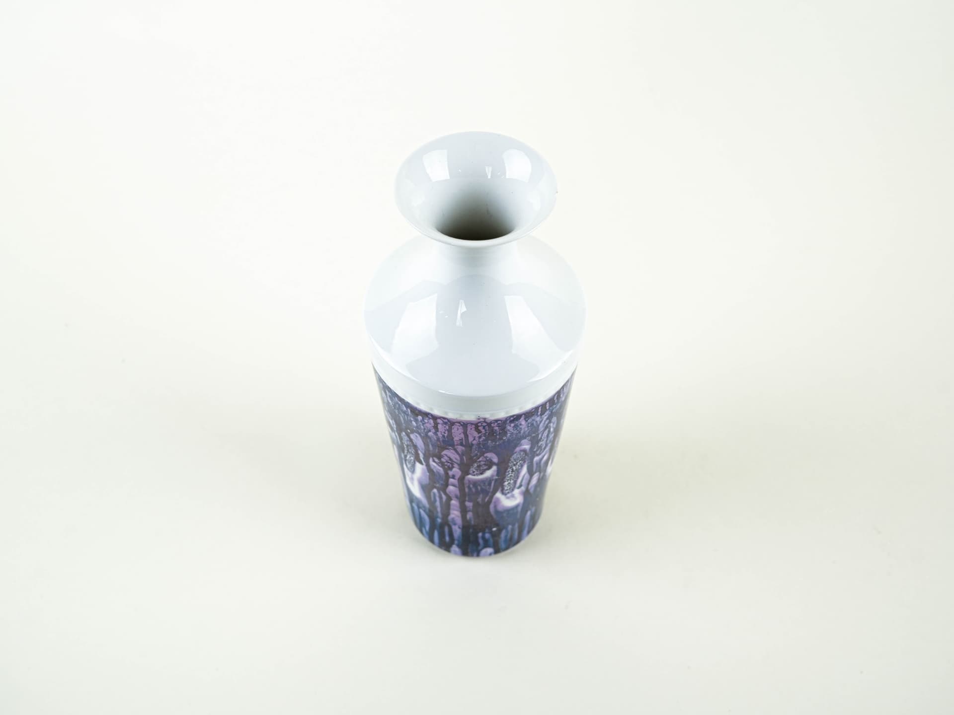 Wazon, niebieski fioletowy biały, porcelana, Europa, lata 70. - 353534