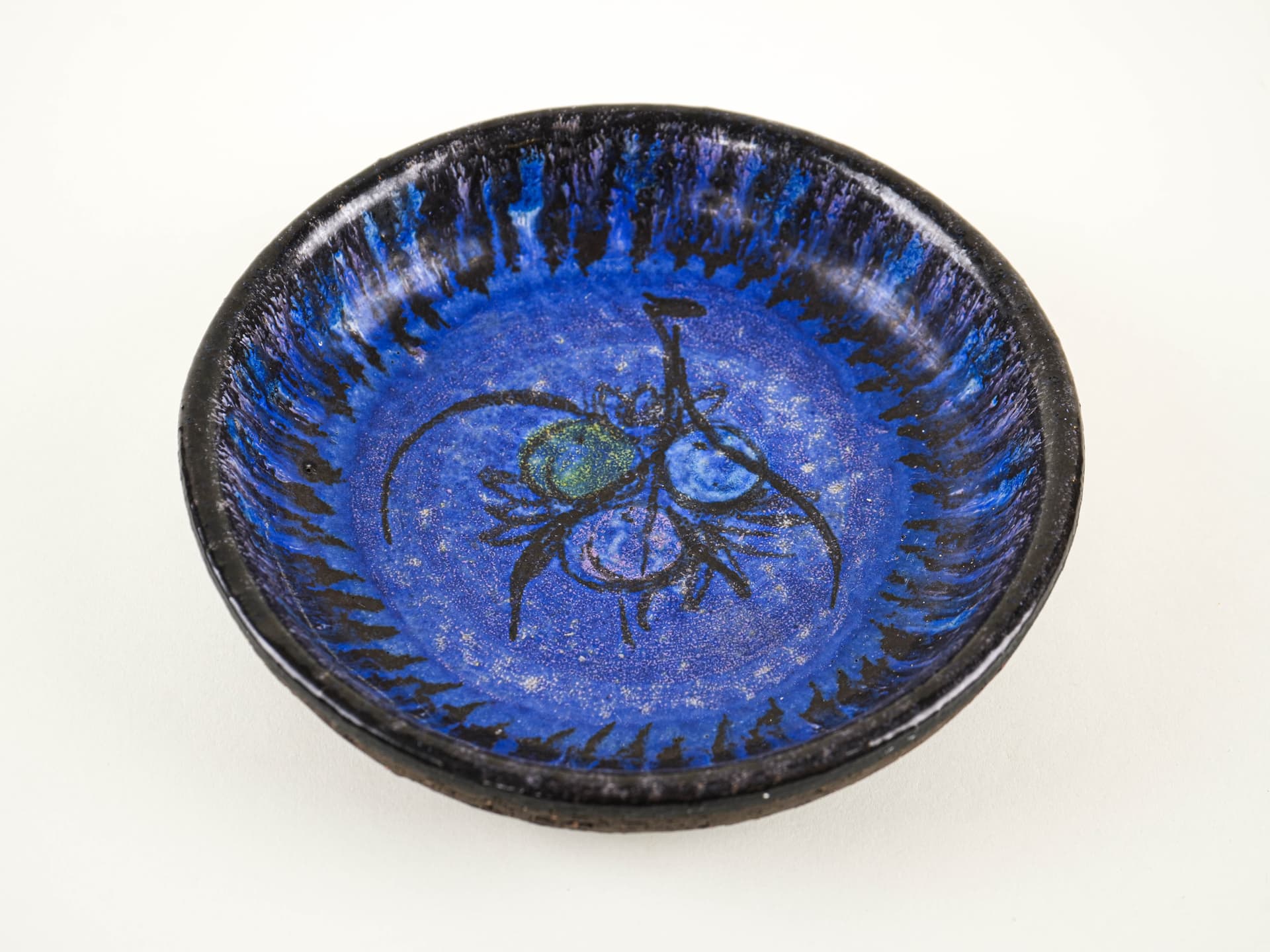 Bowl, cobalt ceramic, Europe, 1970s. - 353548