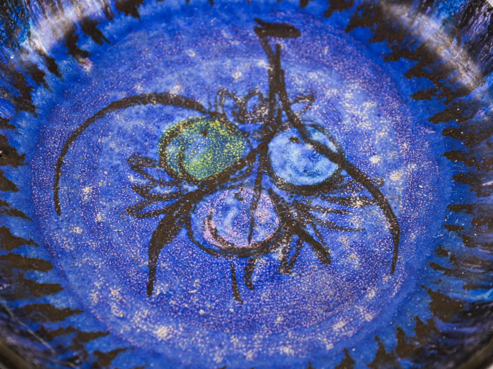 Bowl, cobalt ceramic, Europe, 1970s. - 353549