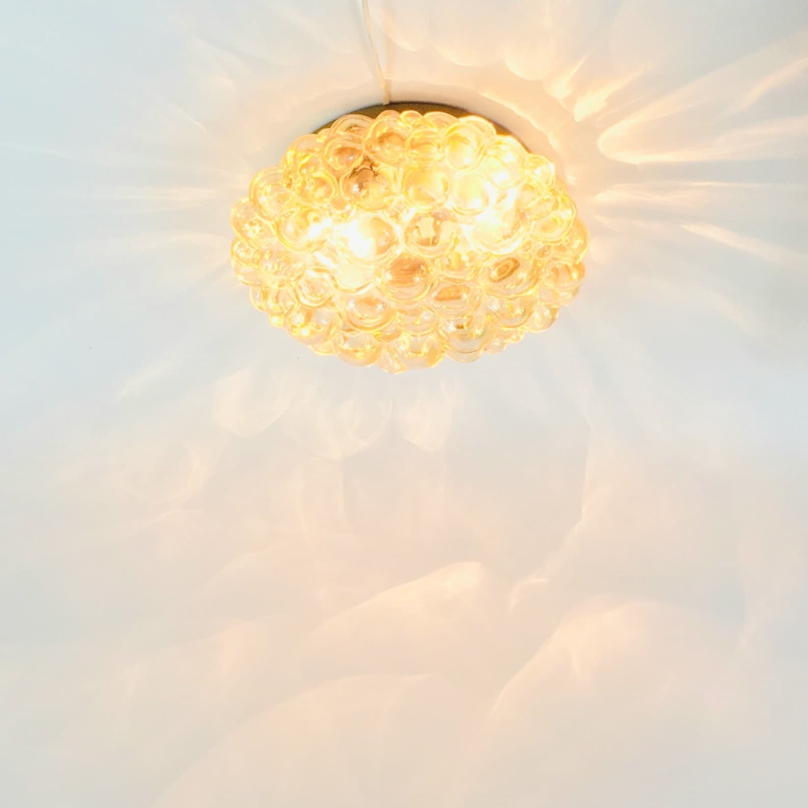 Flush Mount Bubble, light amber glass, by H. Tynell, Limburg, Germany, 1960s - 353570