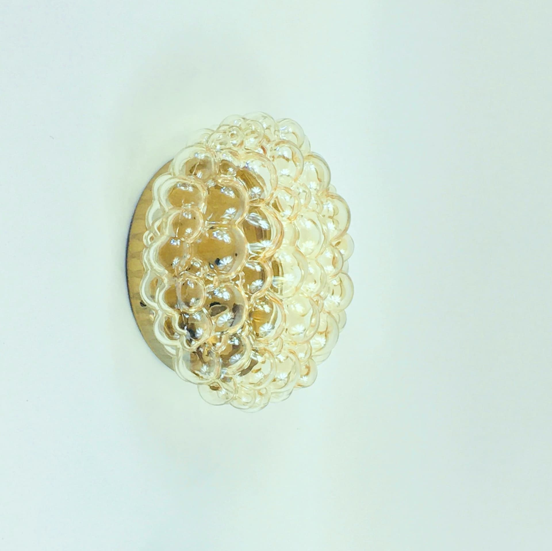 Flush Mount Bubble, light amber glass, by H. Tynell, Limburg, Germany, 1960s - 353568