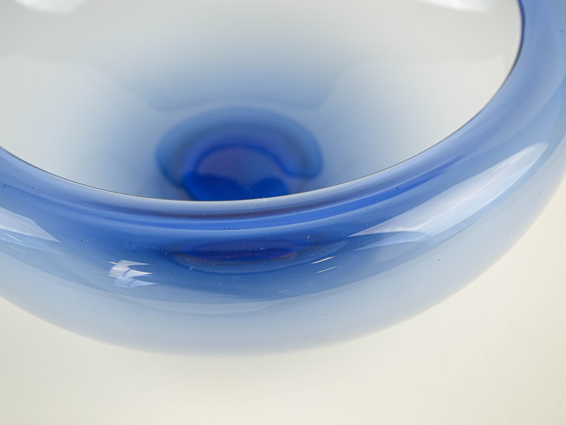Bowl, blue glass, Holmegaard, Denmark, 1970s. - 353579