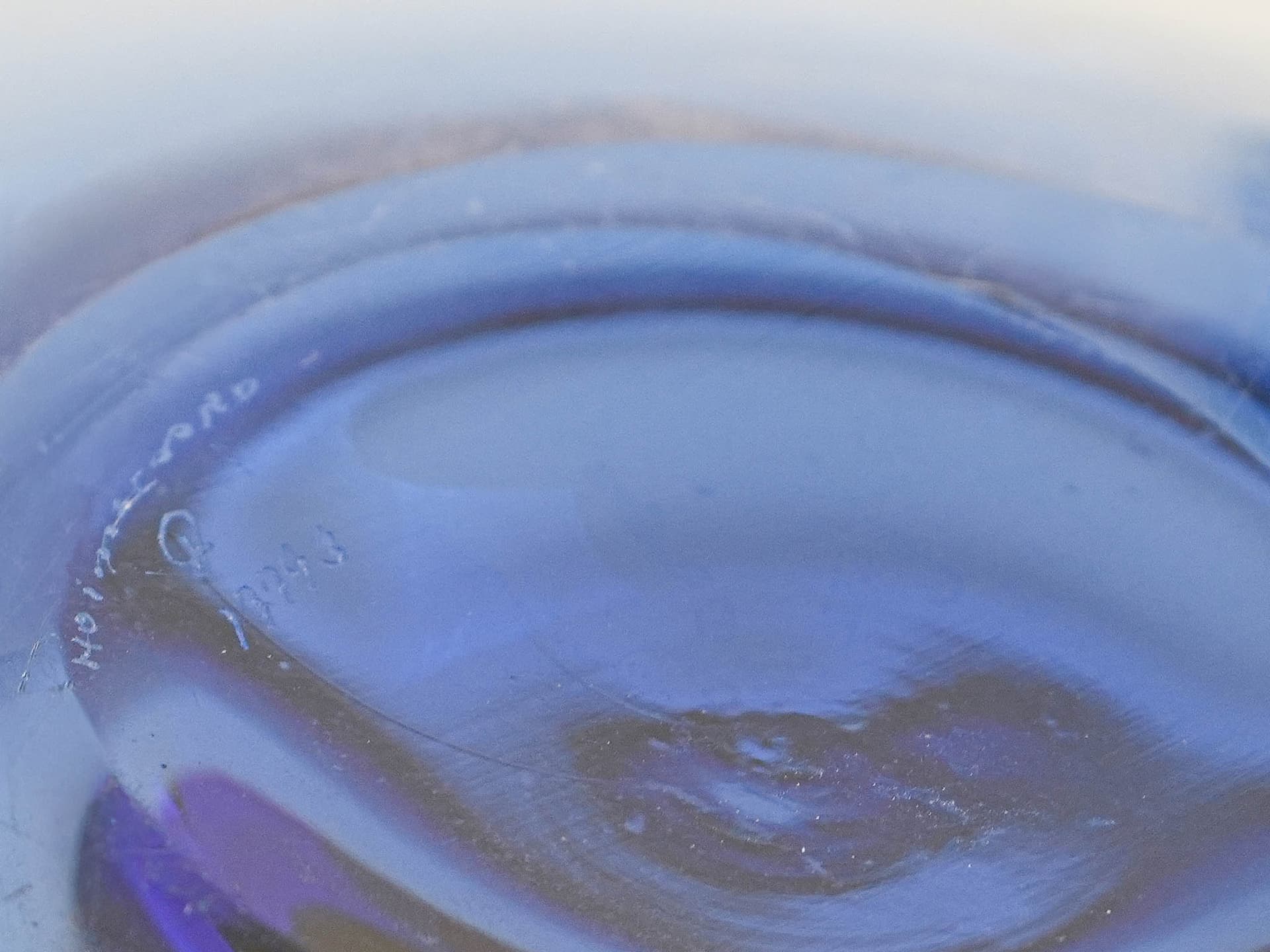 Bowl, blue glass, Holmegaard, Denmark, 1970s. - 353576