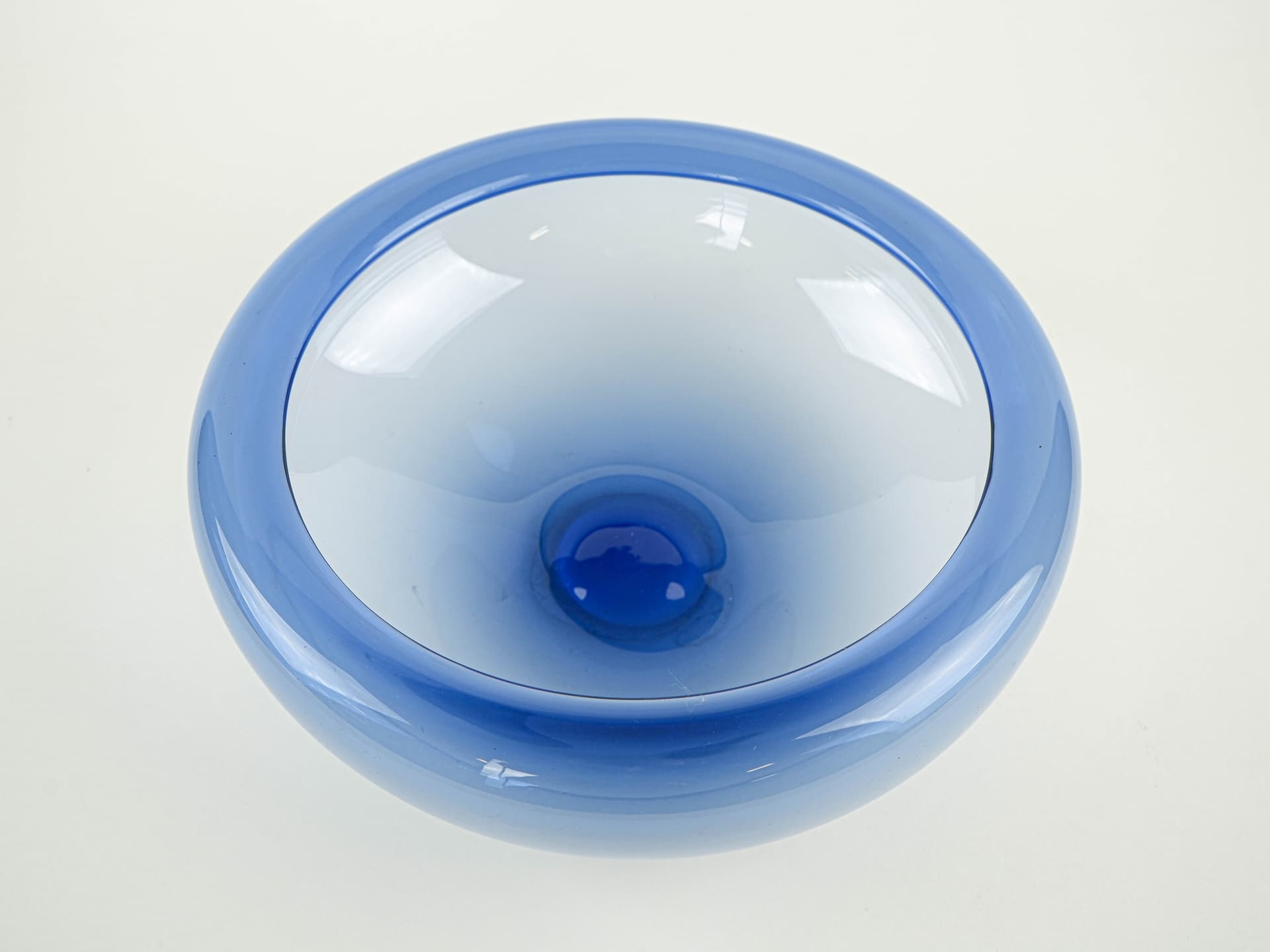 Bowl, blue glass, Holmegaard, Denmark, 1970s. - 353581