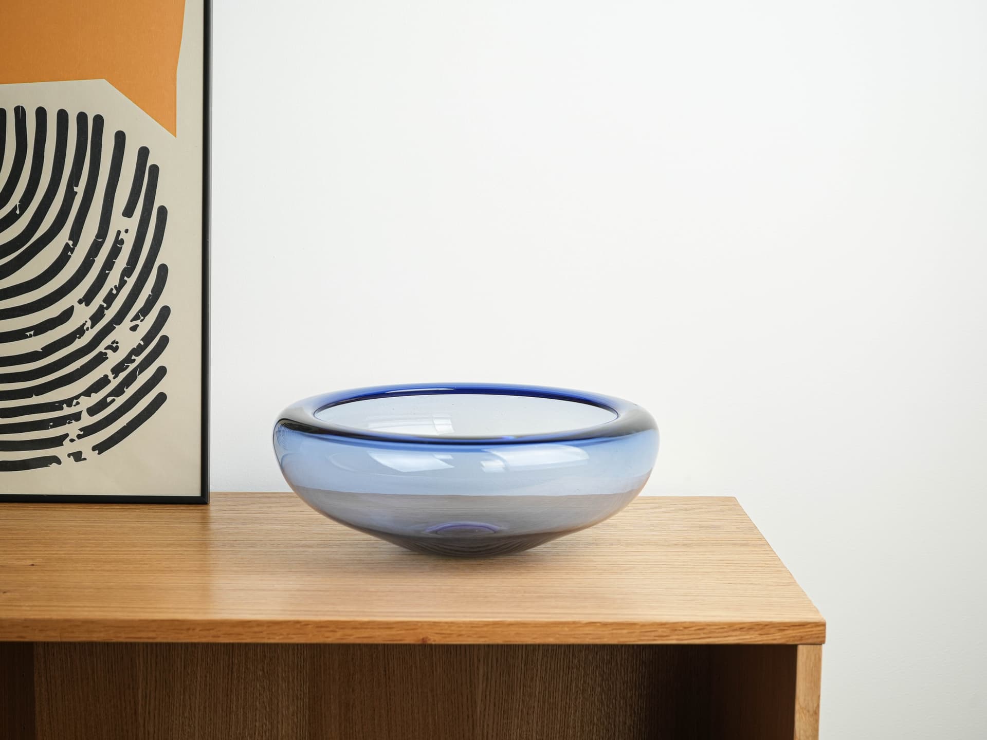 Bowl, blue glass, Holmegaard, Denmark, 1970s. - 353582