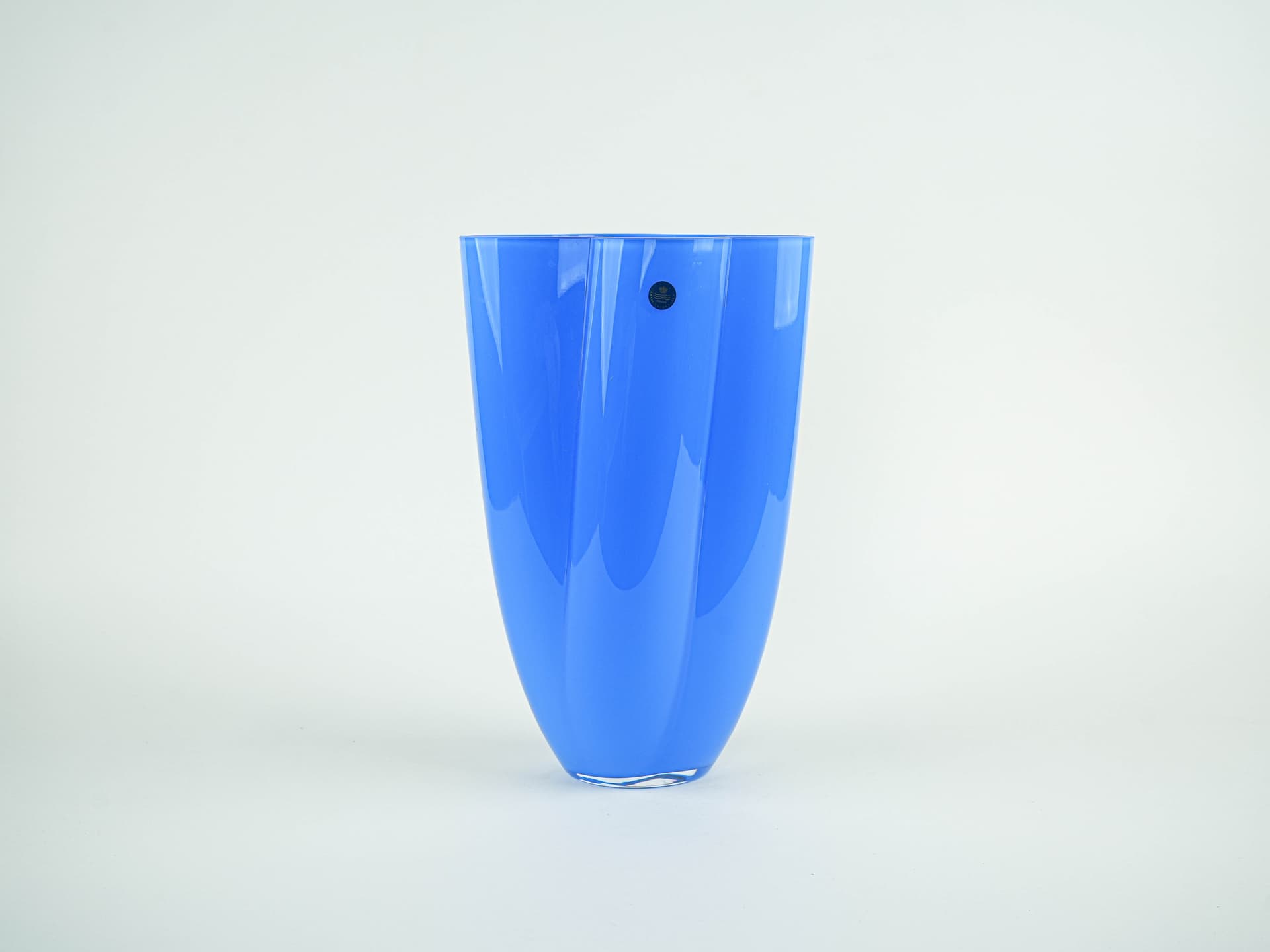 Wazon, szkło niebieski, Royal Copenhagen, Dania, lata 80. - 353606