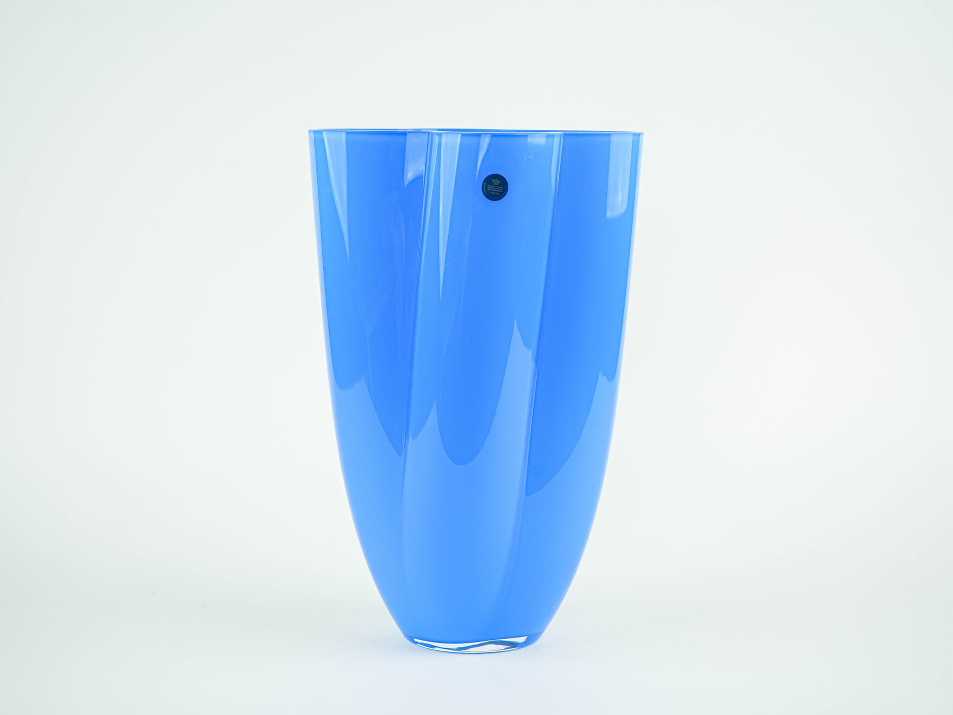 Wazon, szkło niebieski, Royal Copenhagen, Dania, lata 80. - 353607