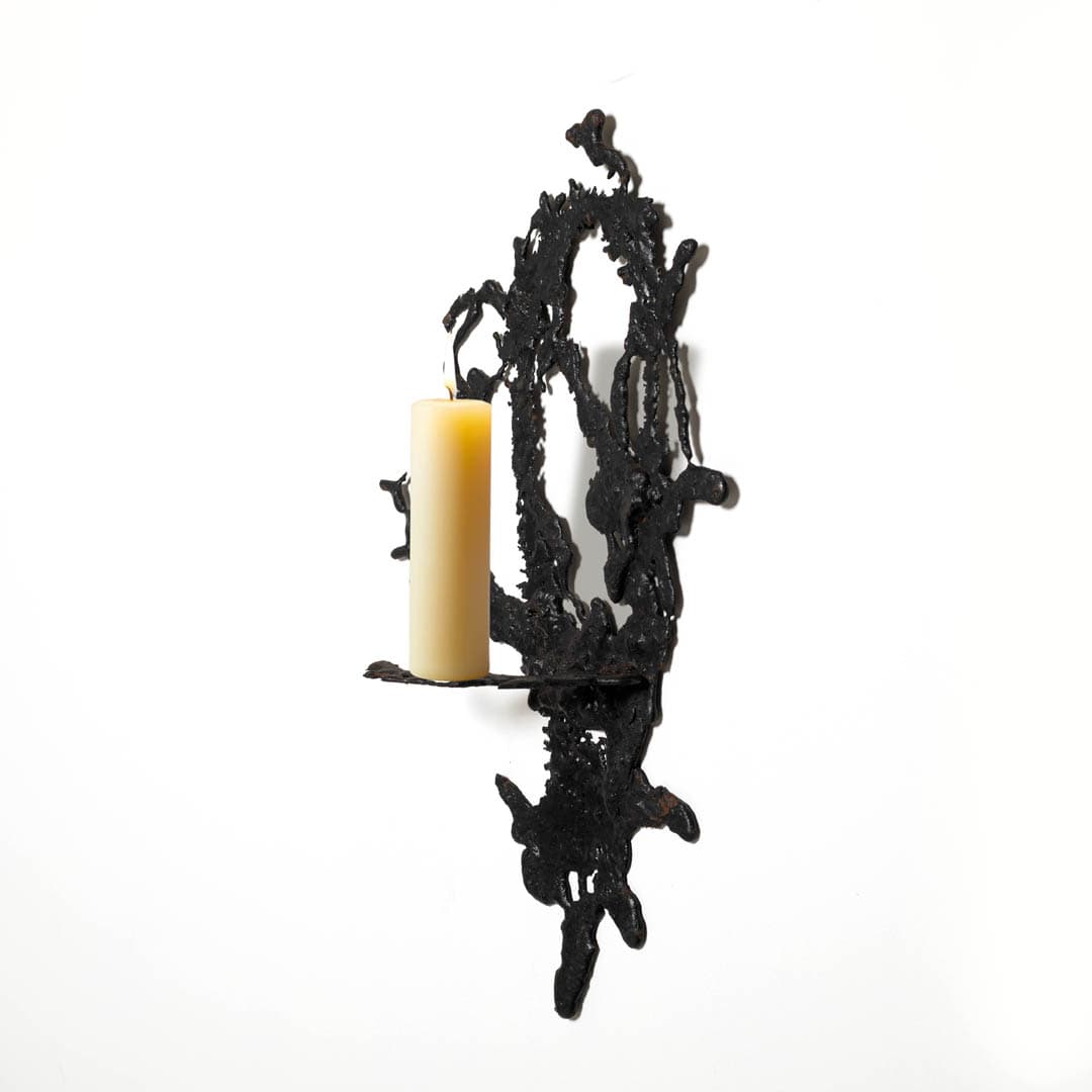 Wall candelabra, black iron, Poland, 1960s. - 353661