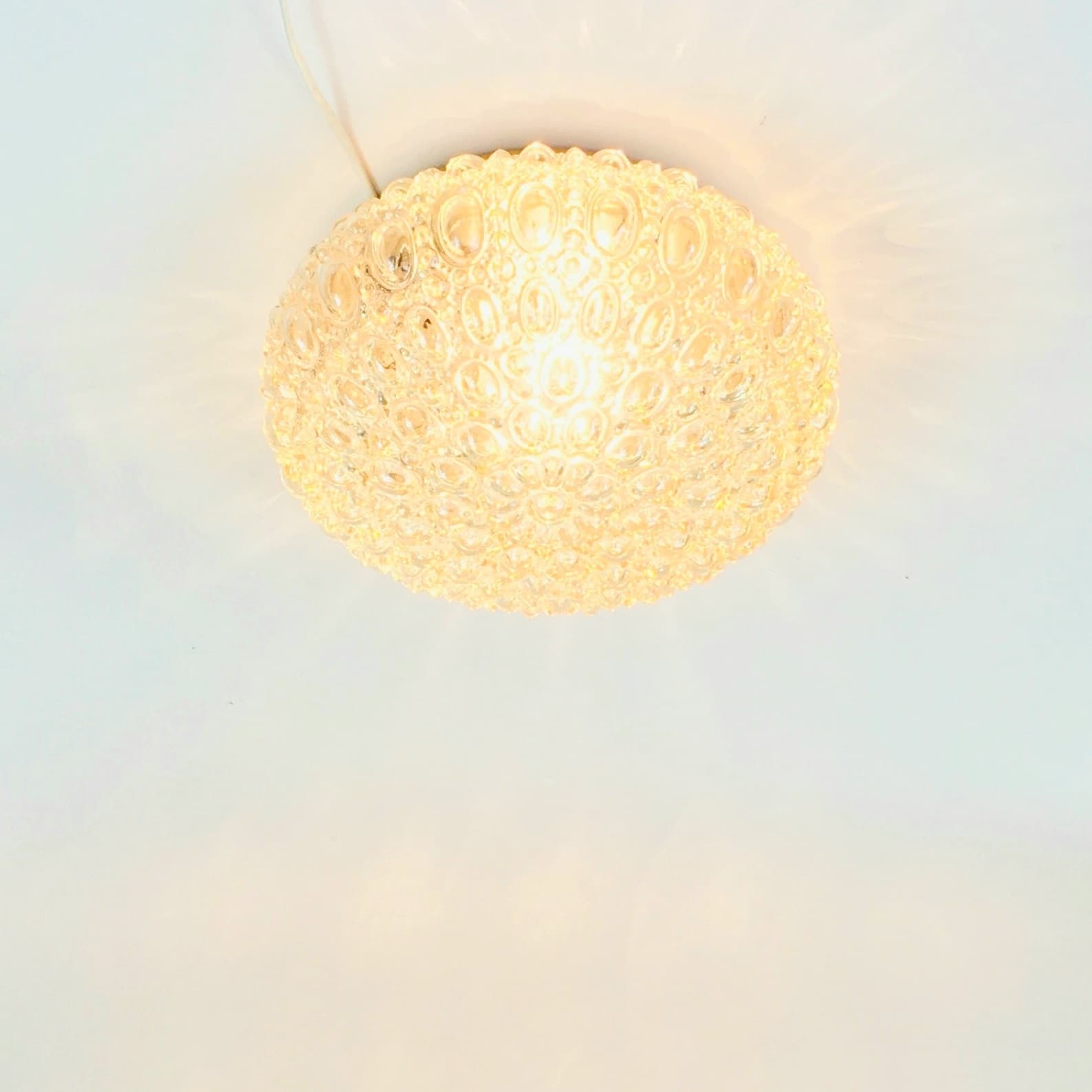Flush Mount Bubble, light amber glass, by H. Tynell, Limburg, Germany, 1960s - 353667