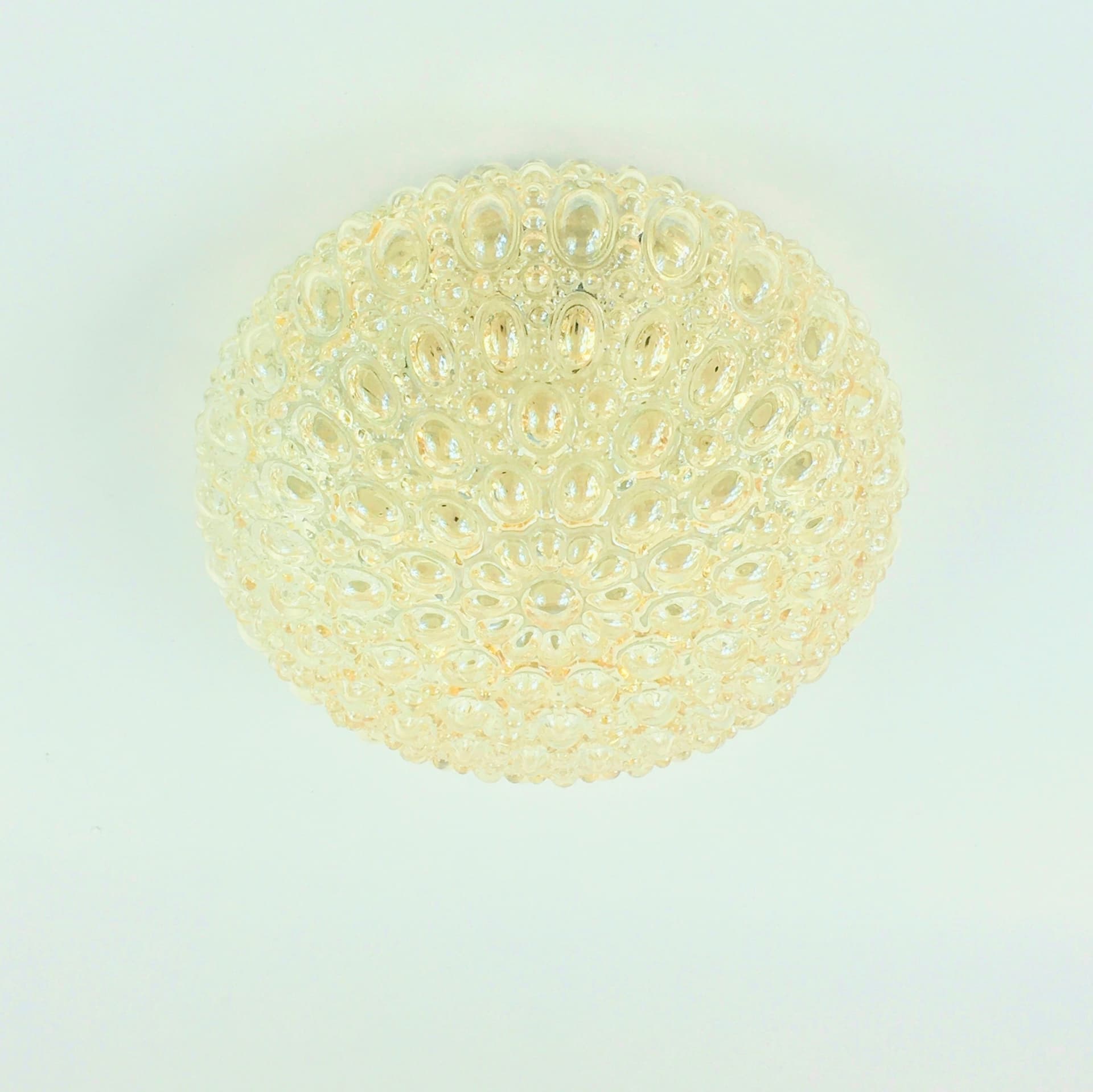Flush Mount Bubble, light amber glass, by H. Tynell, Limburg, Germany, 1960s - 353663