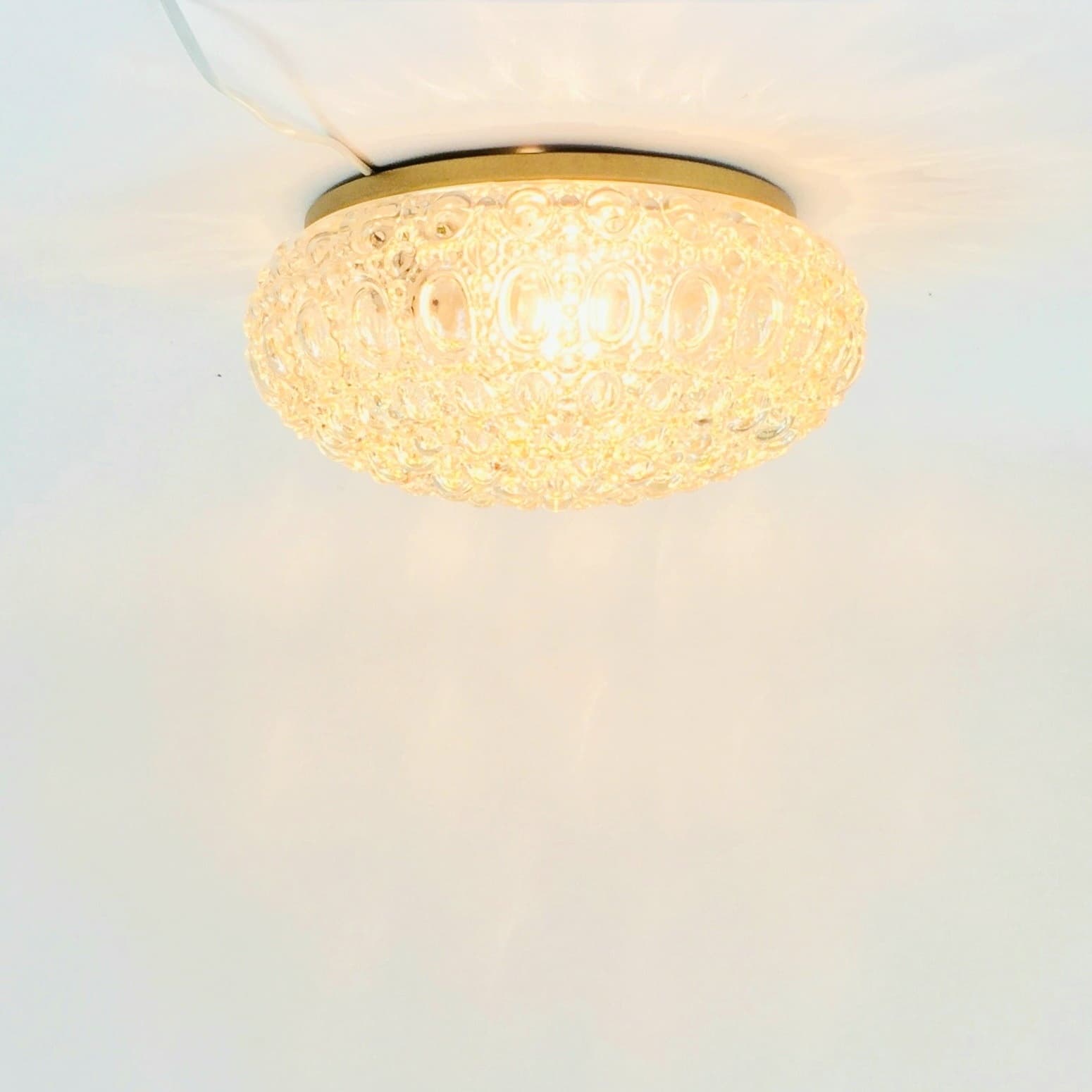 Flush Mount Bubble, light amber glass, by H. Tynell, Limburg, Germany, 1960s - 353668