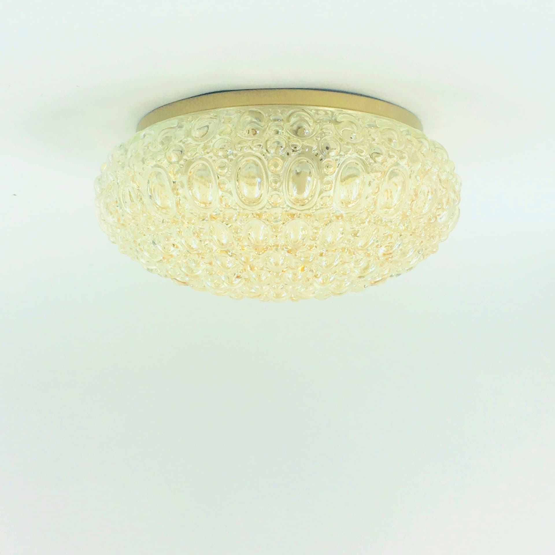 Flush Mount Bubble, light amber glass, by H. Tynell, Limburg, Germany, 1960s - 353664