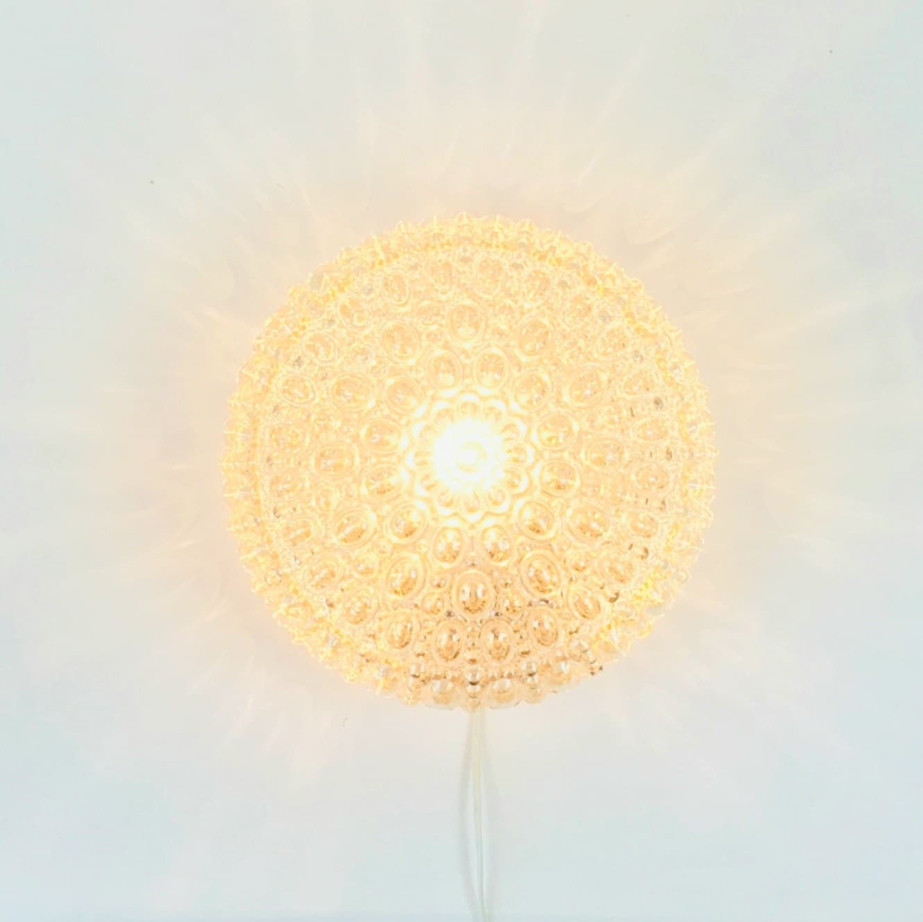Flush Mount Bubble, light amber glass, by H. Tynell, Limburg, Germany, 1960s - 353669