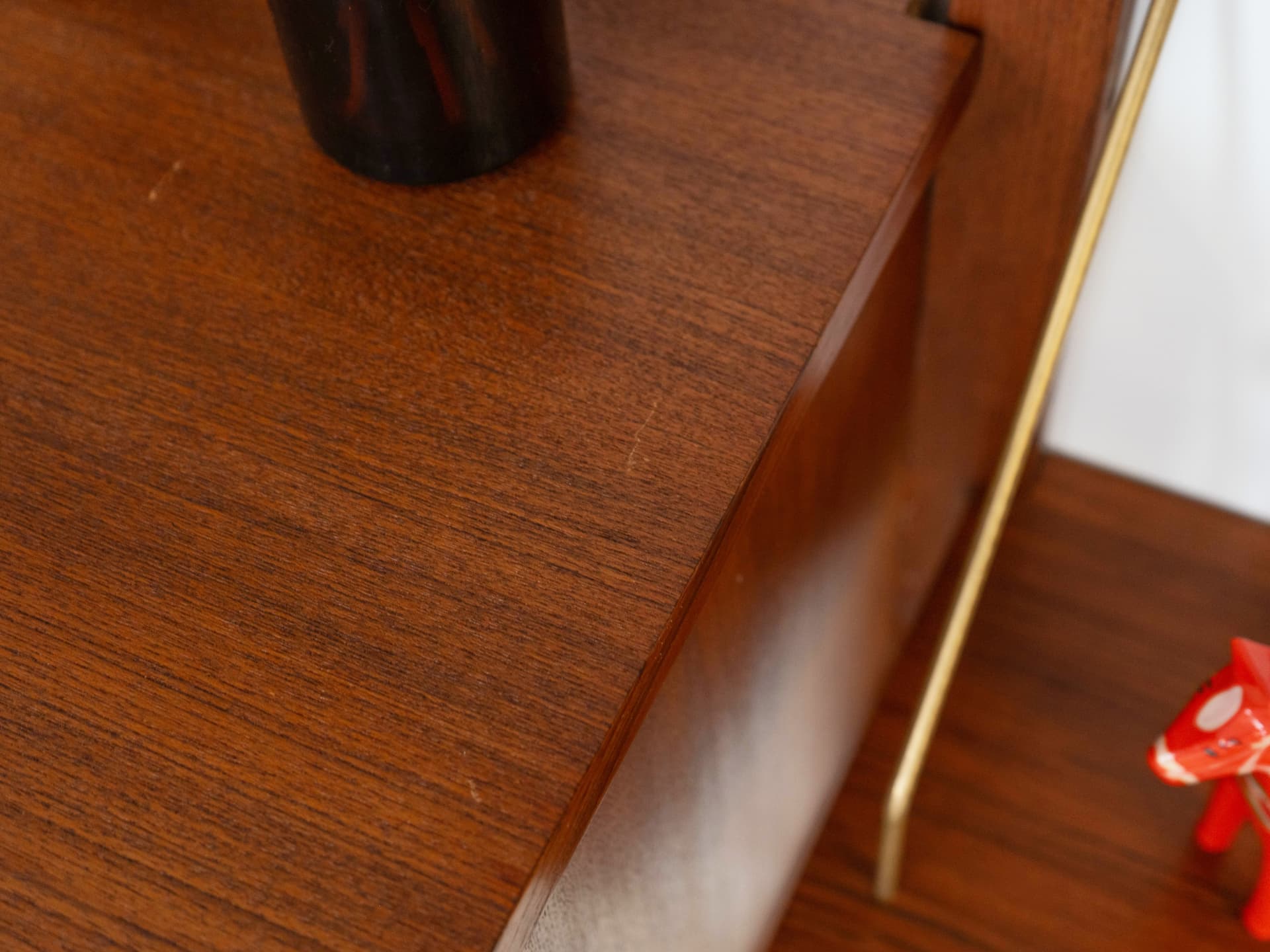 Regał systemowy, teak brązowy, szkło transparentny, Dania, lata 60. - 353789