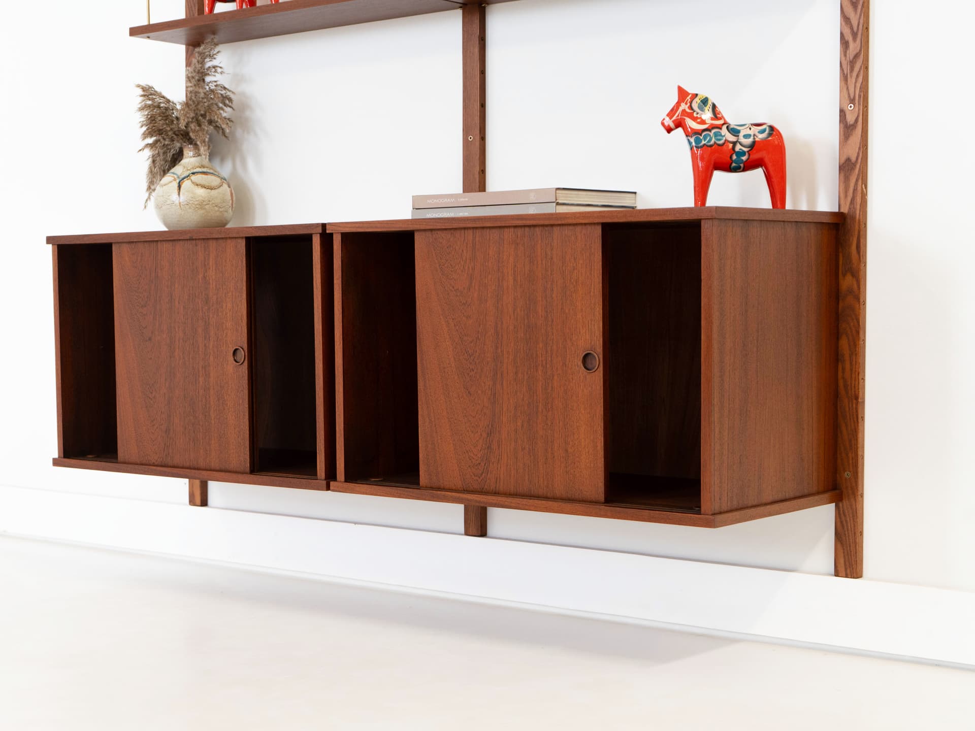 Regał systemowy, teak brązowy, Dania, lata 60. - 353807