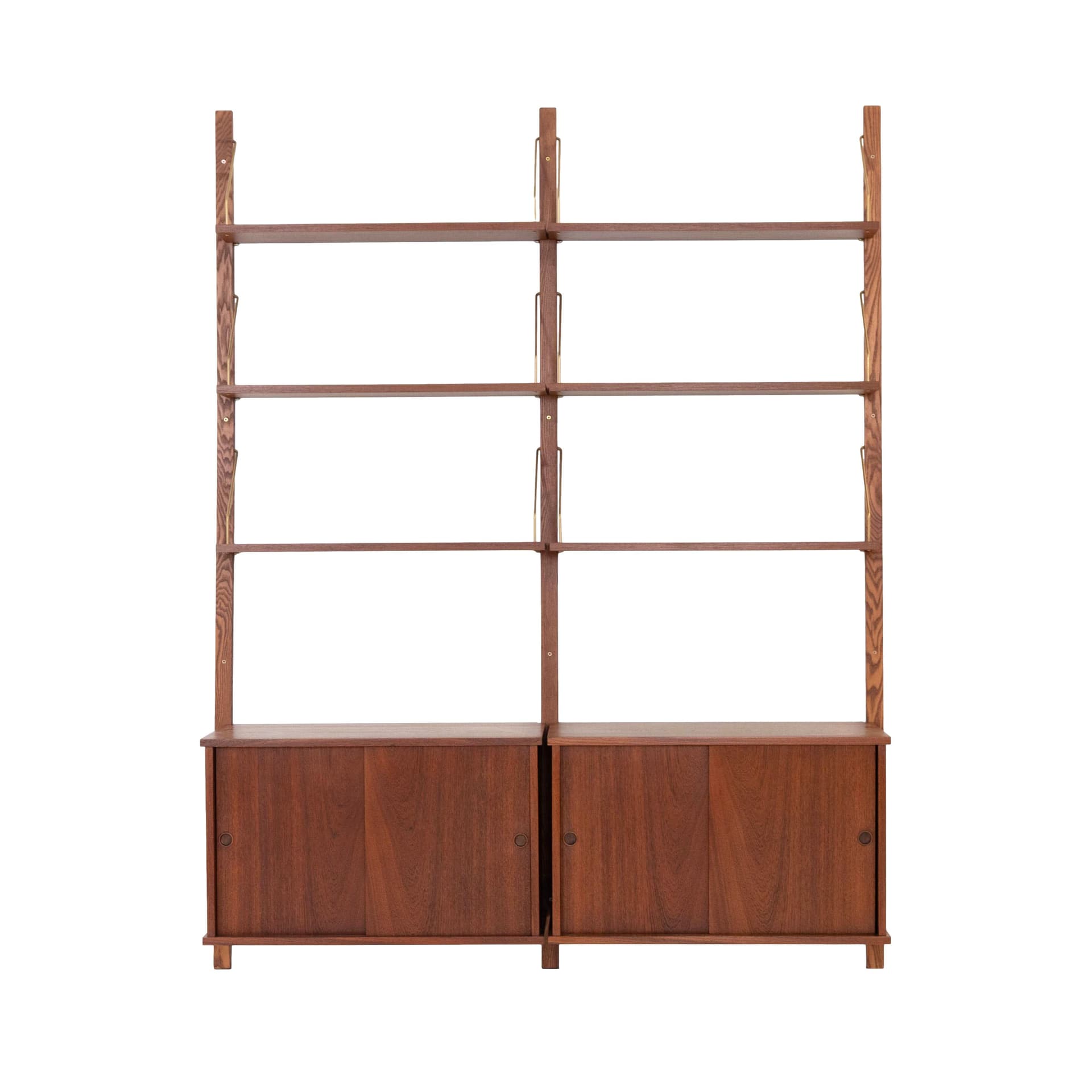 Regał systemowy, teak brązowy, Dania, lata 60. - 353803