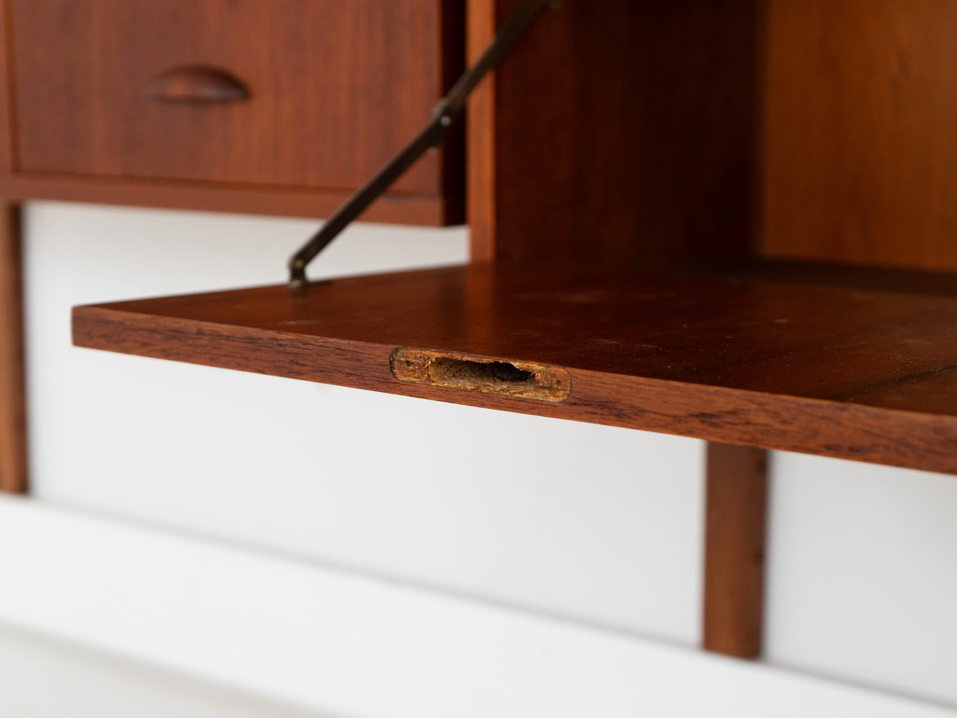 Regał systemowy, teak brązowy, metal czarny, Dania, lata 60. - 353827