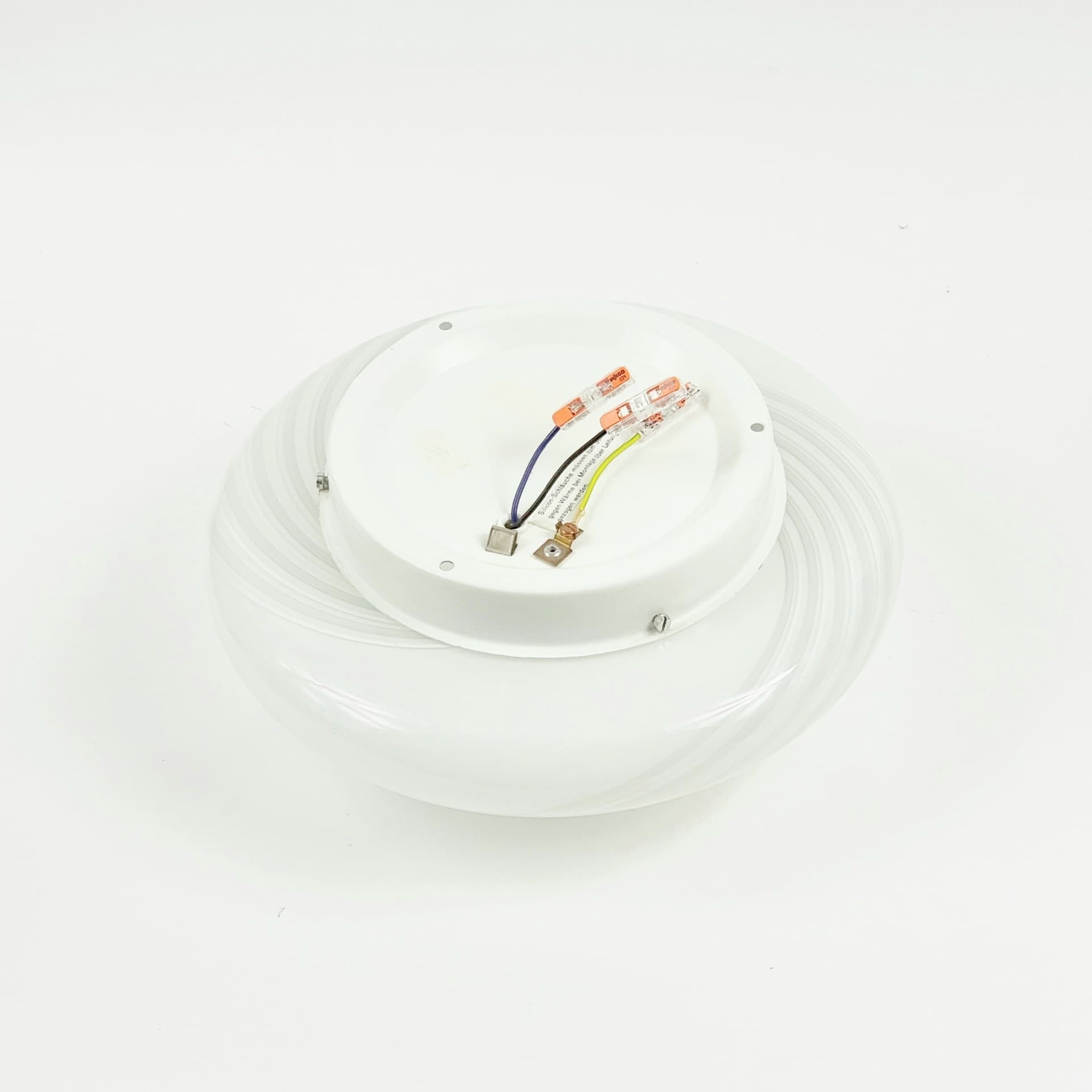 Plafon, szkło Murano białe, Hillebrand, Niemcy, lata 70. - 353863