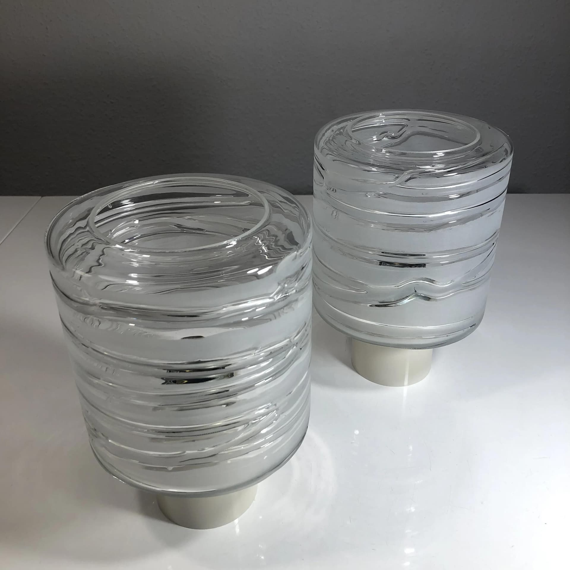 Para plafonów, szkło ivory white, Doria Leuchten, Niemcy, lata 70. - 26198