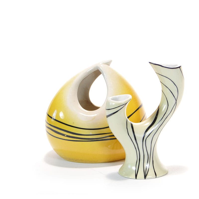 Wazon Pień, porcelit beżowy, proj. D. Duszniak, Ćmielów, Polska, lata 60. - 353904