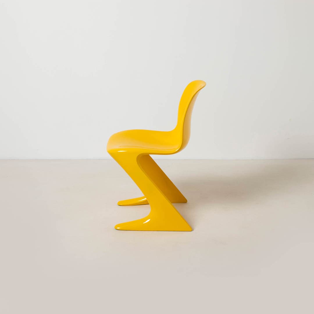 Set of four Z-STUHL chairs, yellow plastic, by E. Moeckl, Germany, 1970s. - 353933