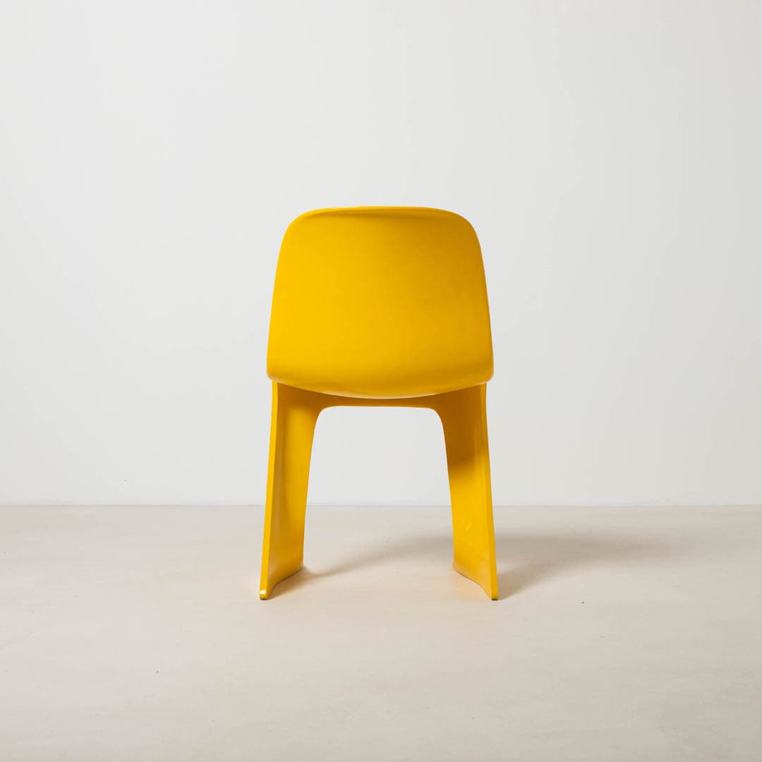 Set of four Z-STUHL chairs, yellow plastic, by E. Moeckl, Germany, 1970s. - 353936
