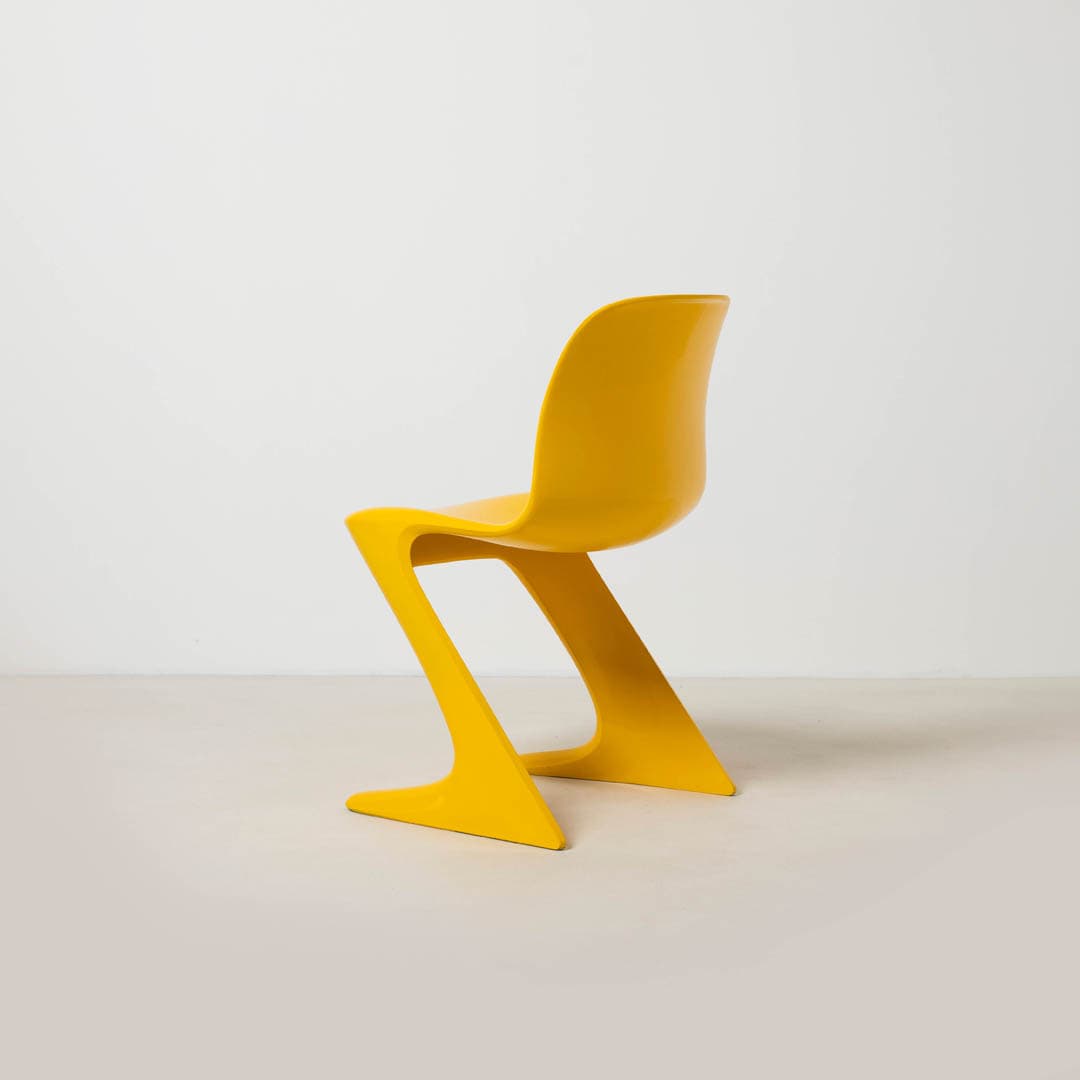 Set of four Z-STUHL chairs, yellow plastic, by E. Moeckl, Germany, 1970s. - 353935