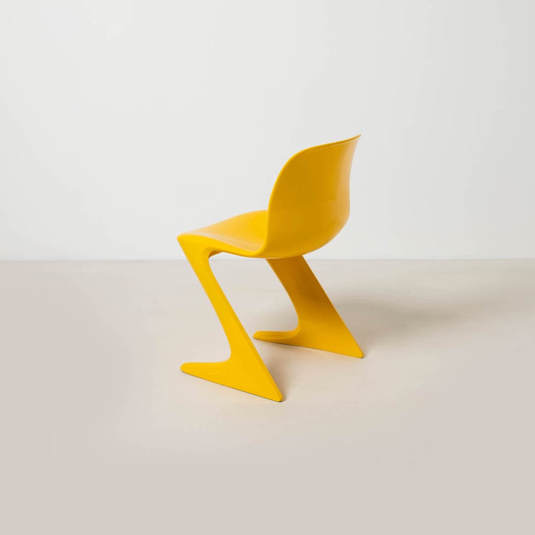 Set of four Z-STUHL chairs, yellow plastic, by E. Moeckl, Germany, 1970s. - 353934