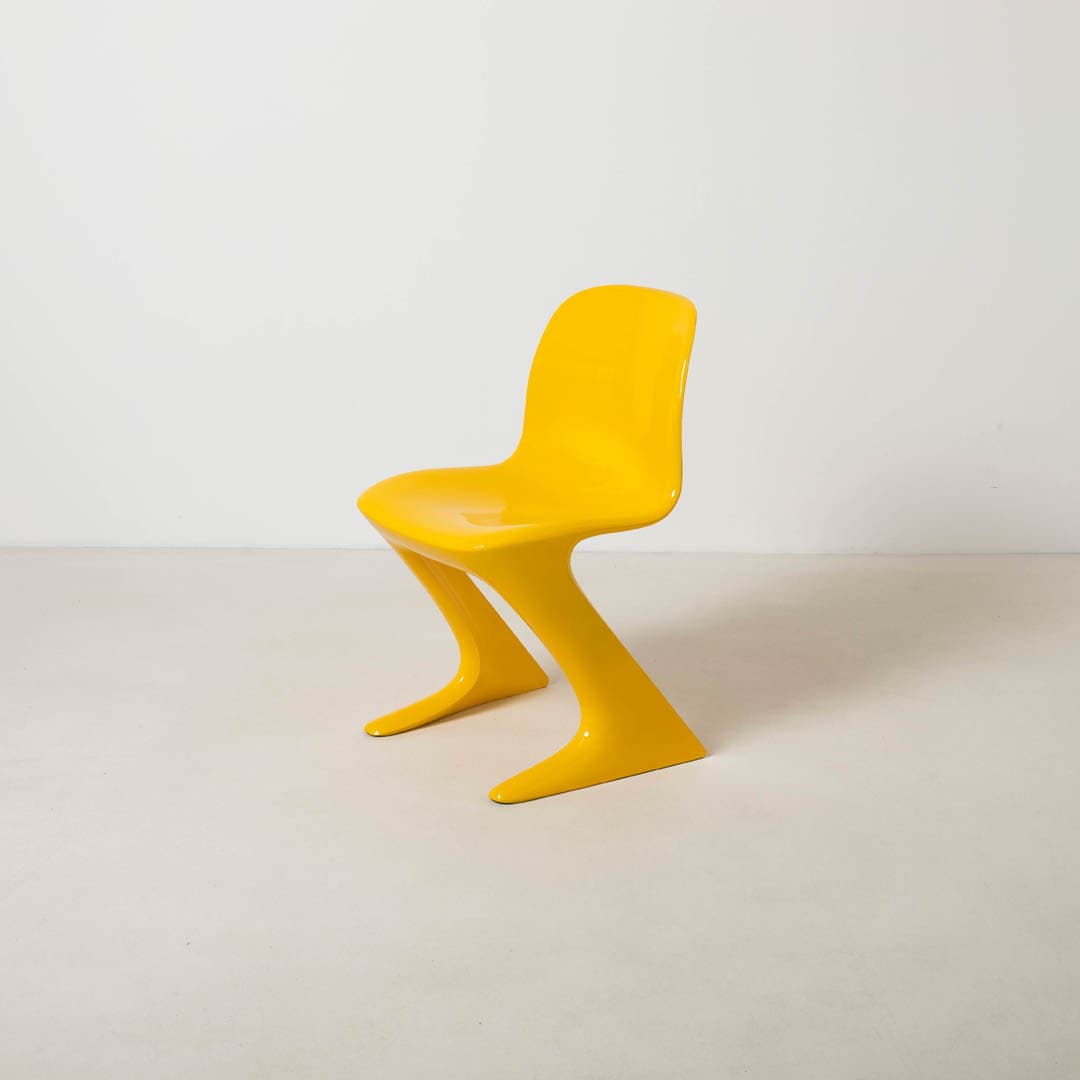 Set of four Z-STUHL chairs, yellow plastic, by E. Moeckl, Germany, 1970s. - 353930