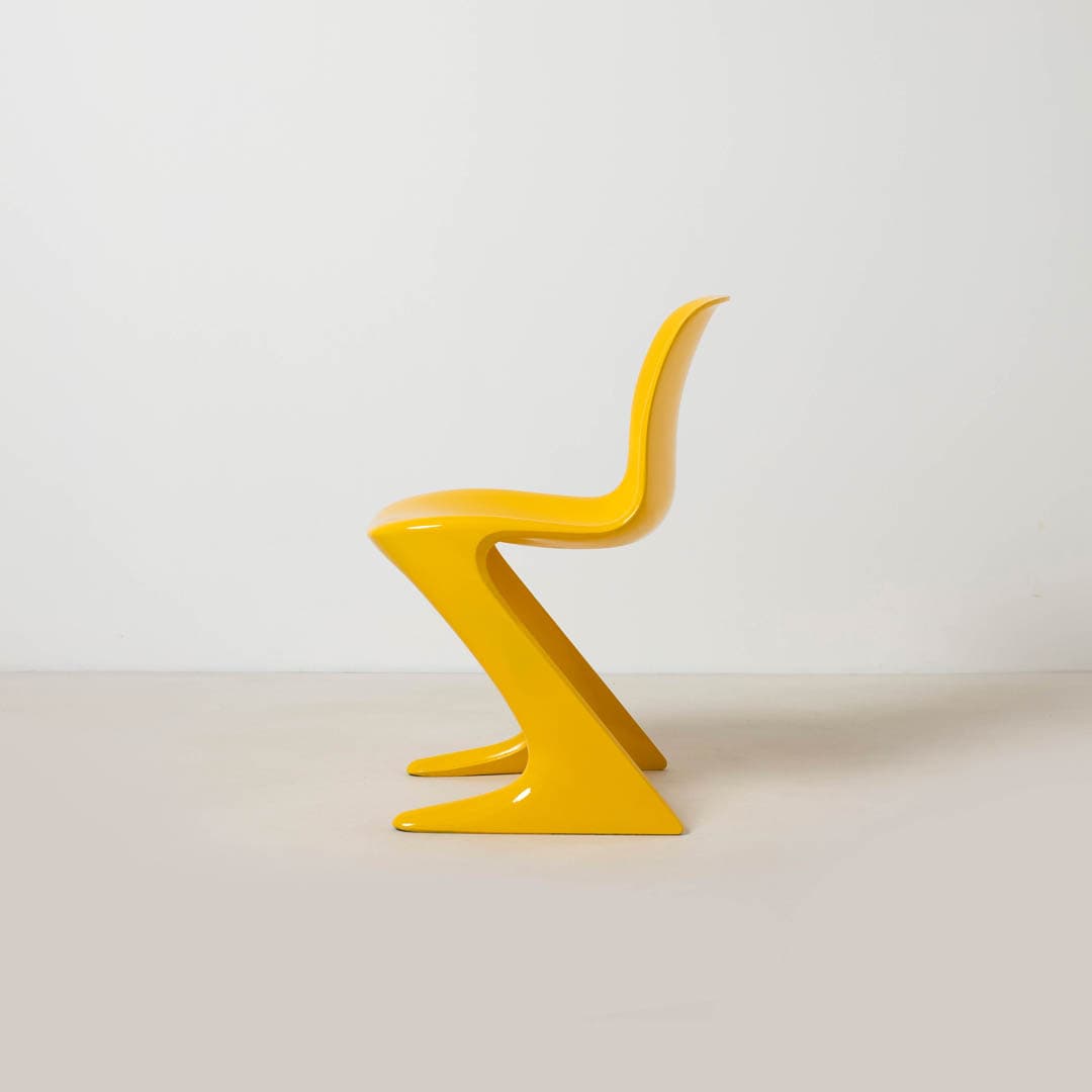 Set of four Z-STUHL chairs, yellow plastic, by E. Moeckl, Germany, 1970s. - 353932