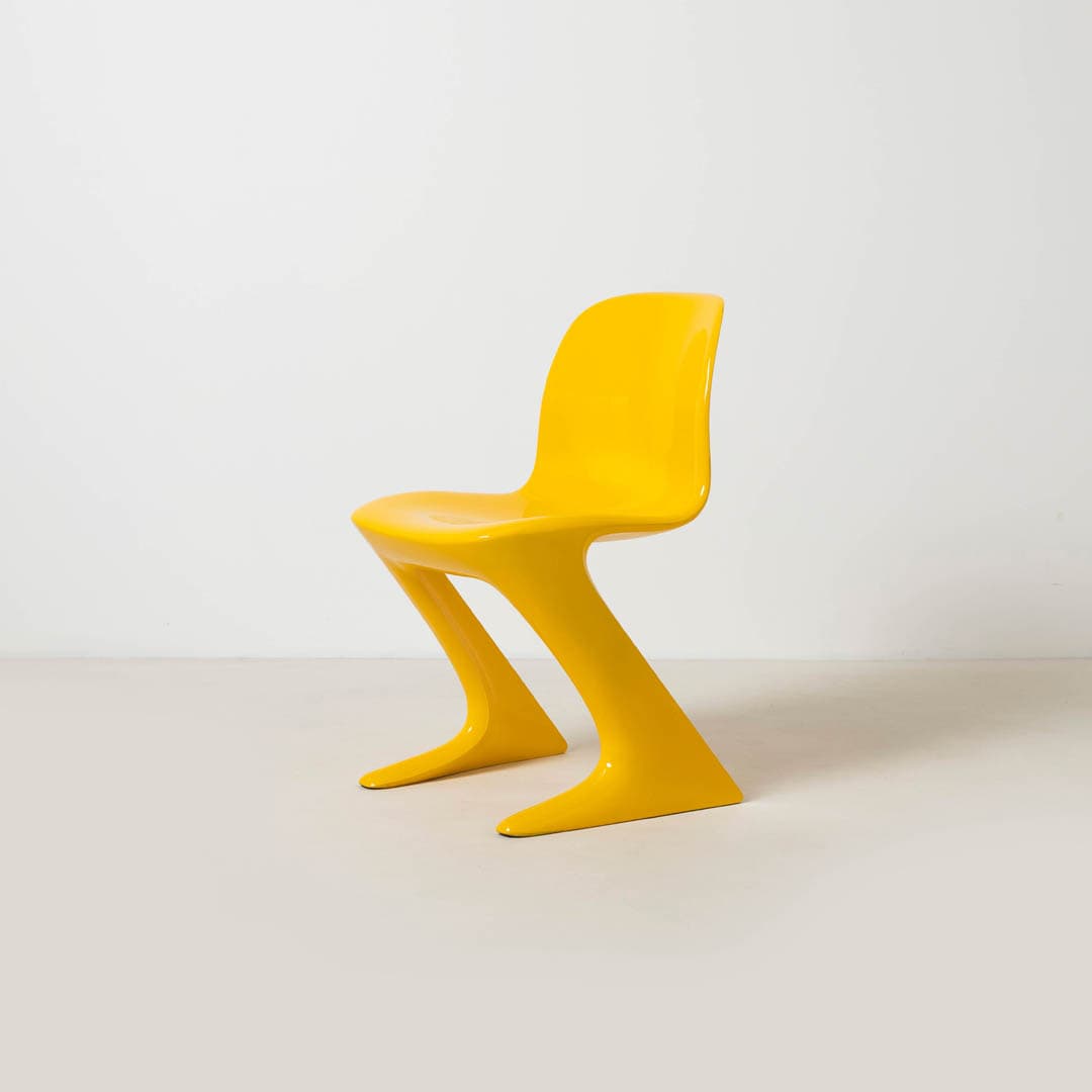 Set of four Z-STUHL chairs, yellow plastic, by E. Moeckl, Germany, 1970s. - 353931