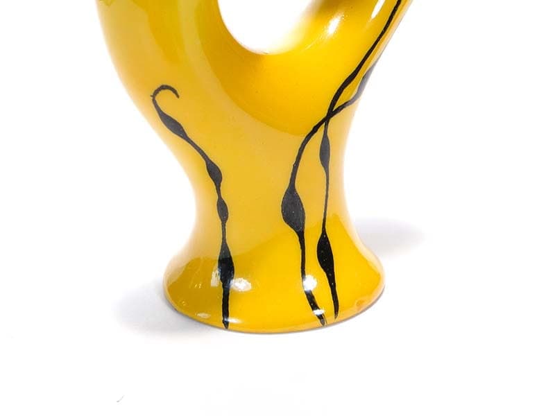 Wazon Pień, żółty czarny, porcelit, proj. D. Duszniak, Ćmielów, Polska, lata 60. - 353958