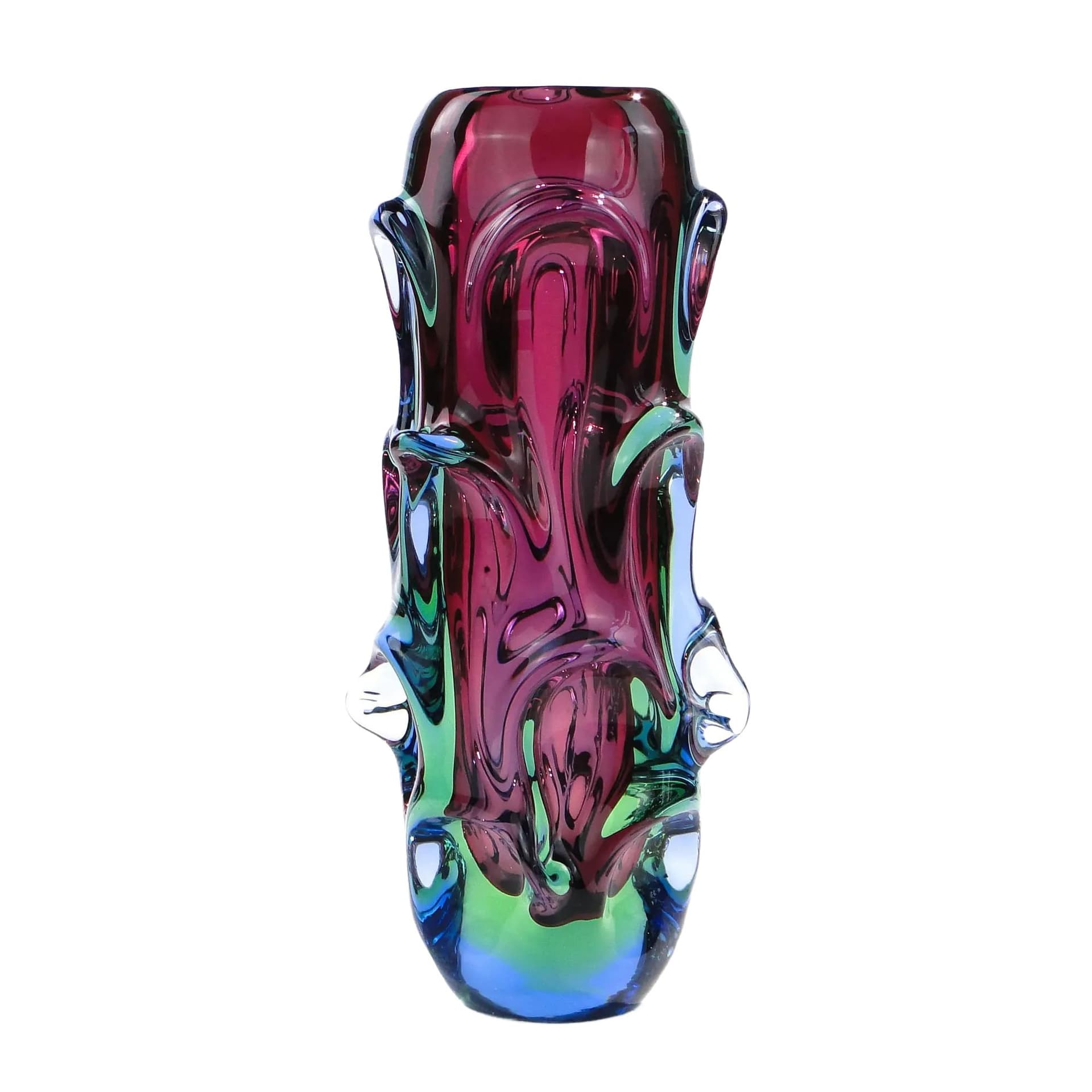 Wazon Propeller, multicolor, kryształ, proj. J. Kotik, Czechosłowacja, lata 50.