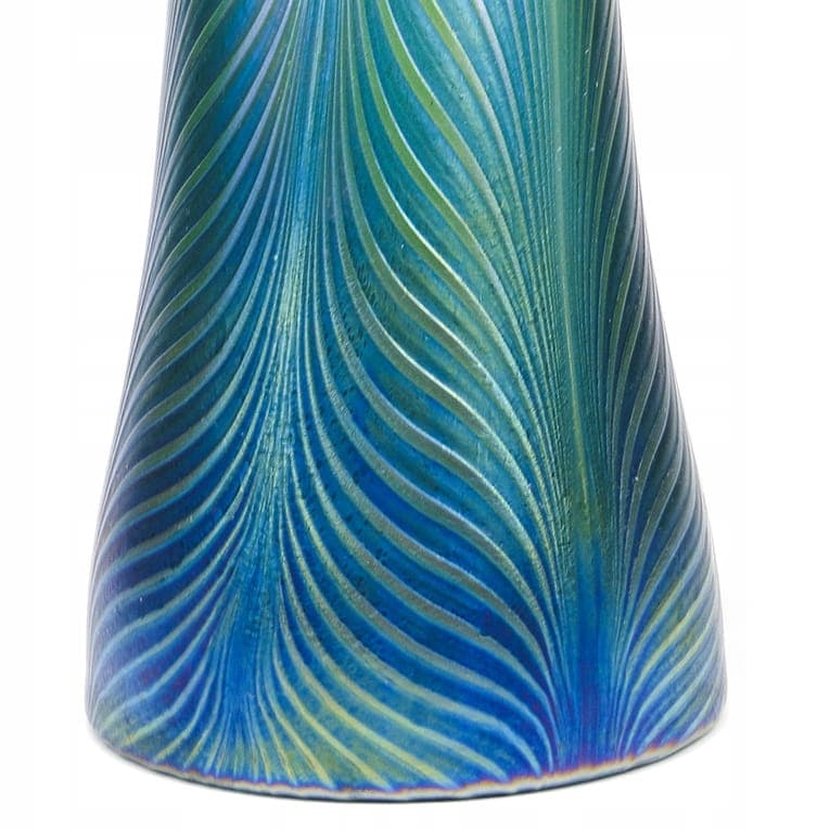 Pitcher Phaenomen Genres, opalescent glass blue green yellow, gilt pewter, Loetz Witwe, Austria, 19th century - 354051