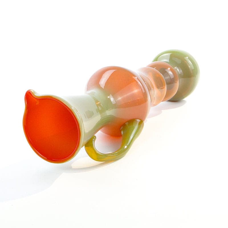 Pitcher Arbuz, soda-lime glass green red orange yellow, by S. Goudyna, Poland, 1970s. - 354073