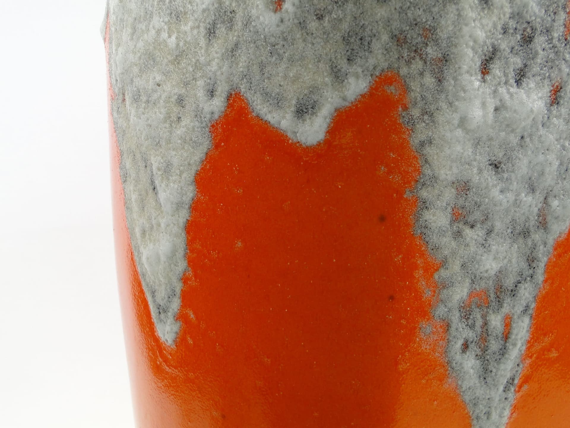 Wazon Fat Lava, pomarańczowy szary biały, ceramika, Scheurich, Niemcy, lata 60. - 354153