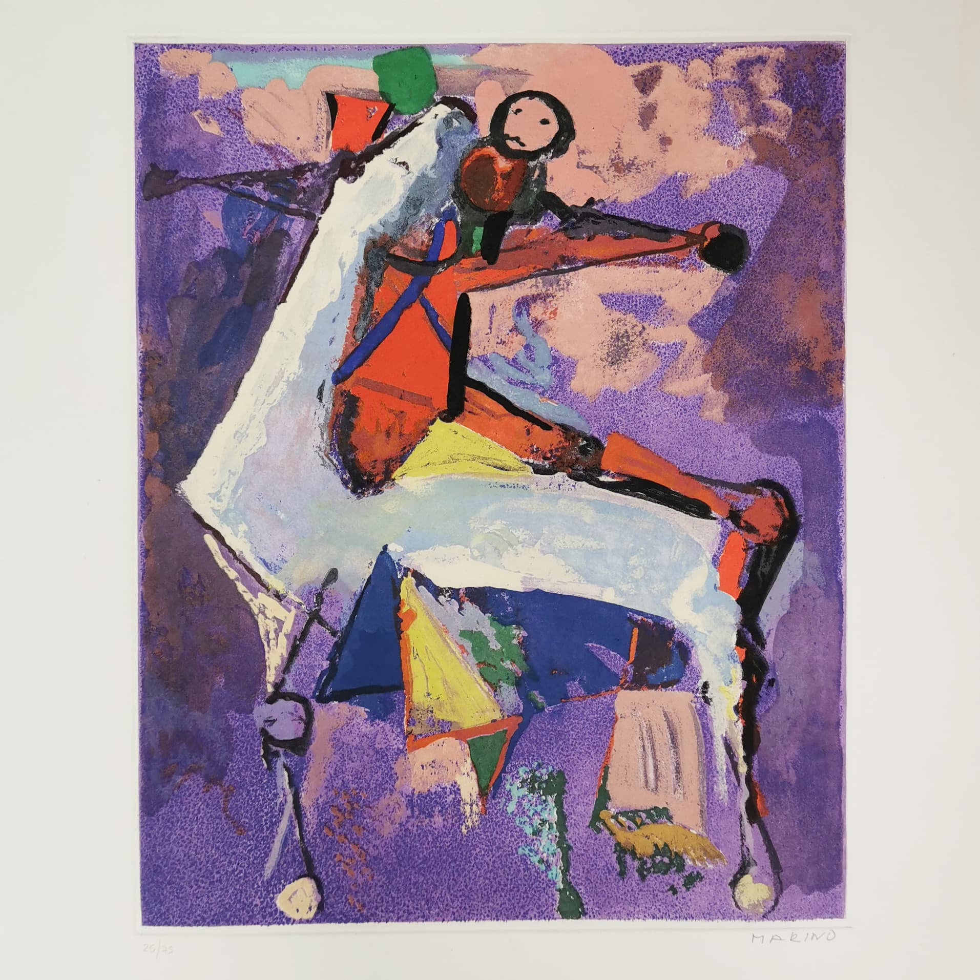Print Marino from Shakespeare, 76x56.5 cm, paper, by M. Marini, Italy, 1970s. - 354174