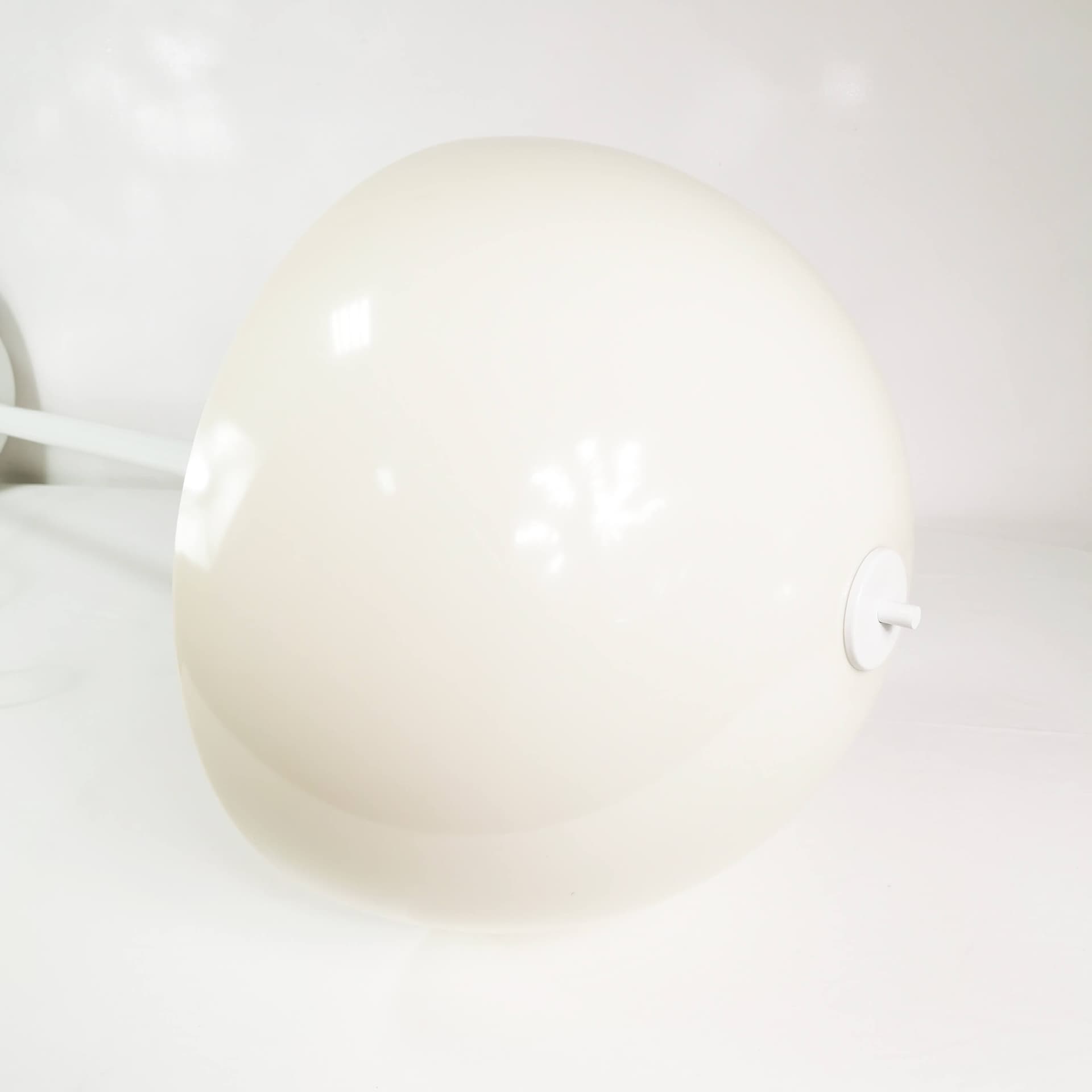 Floor lamp Space Age, white metal, white plastic, by K. Christensen, Denmark, 1970s. - 354251