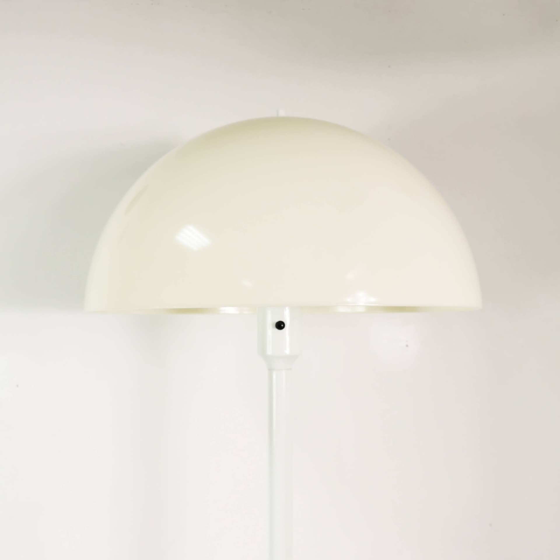 Floor lamp Space Age, white metal, white plastic, by K. Christensen, Denmark, 1970s. - 354247