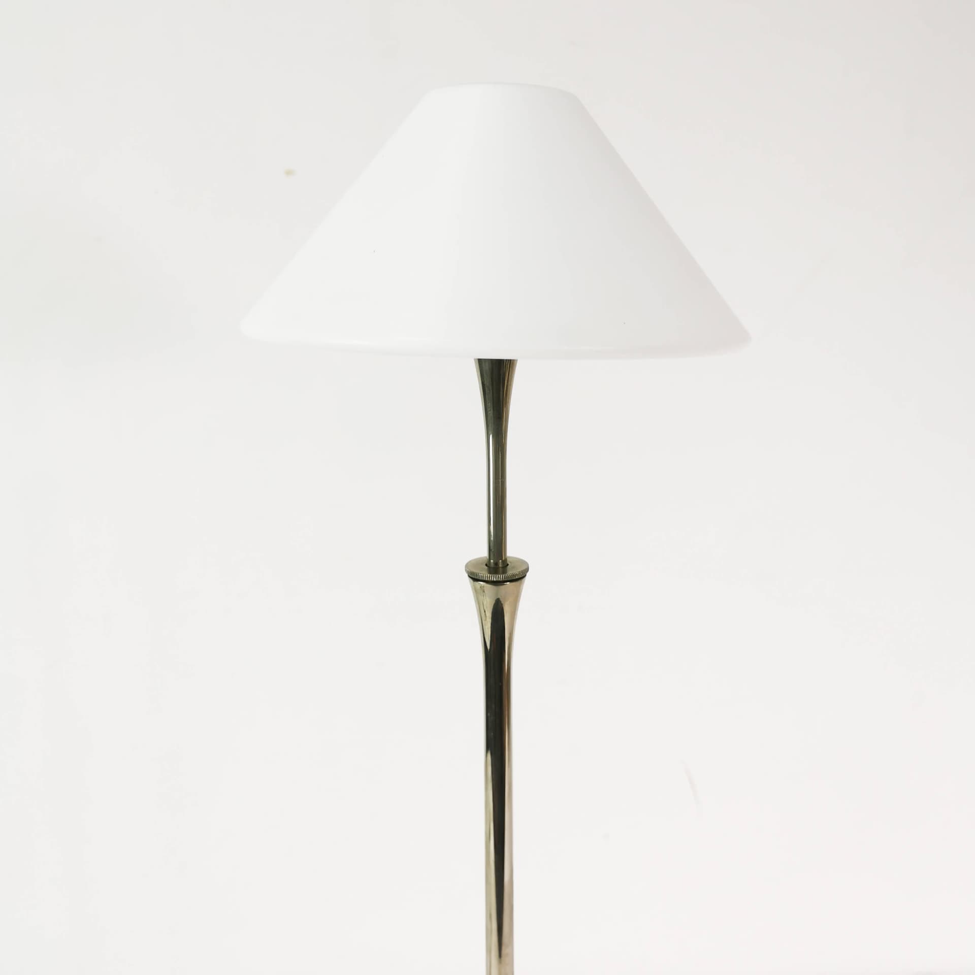 Table-floor lamp, silver, chromed brass white, by F. Schulz, Germany, 1990s. - 354278
