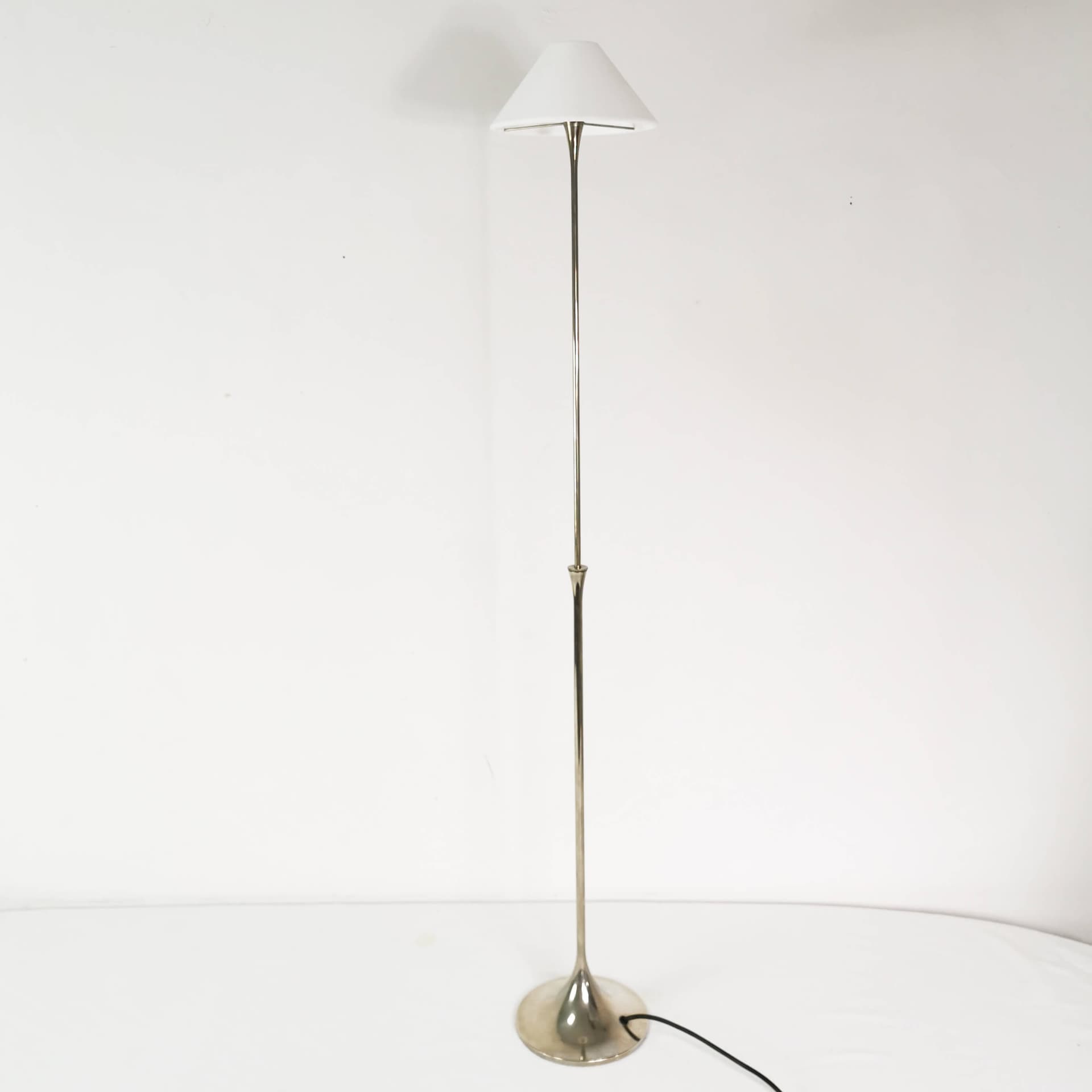 Table-floor lamp, silver, chromed brass white, by F. Schulz, Germany, 1990s. - 354277