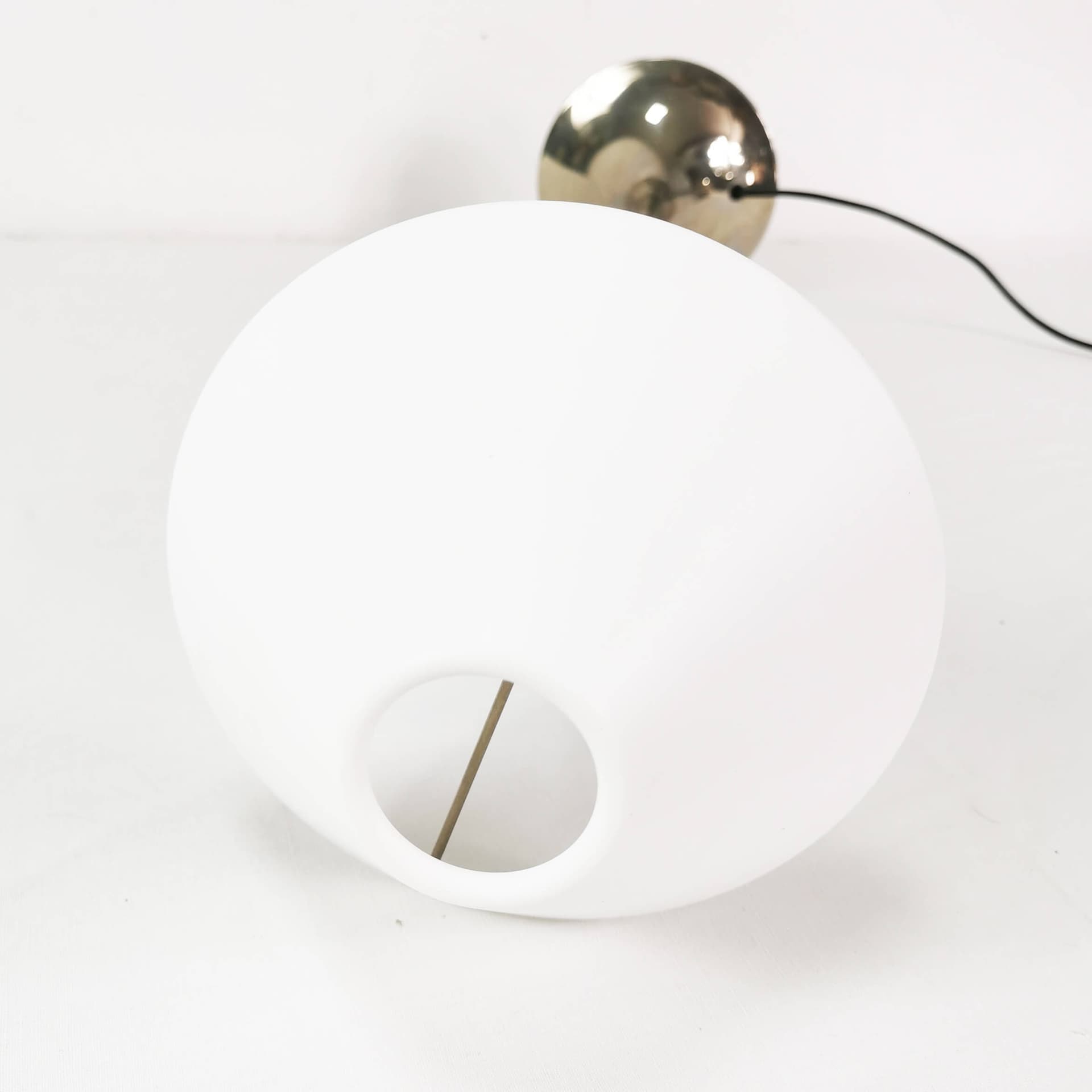 Table-floor lamp, silver, chromed brass white, by F. Schulz, Germany, 1990s. - 354282