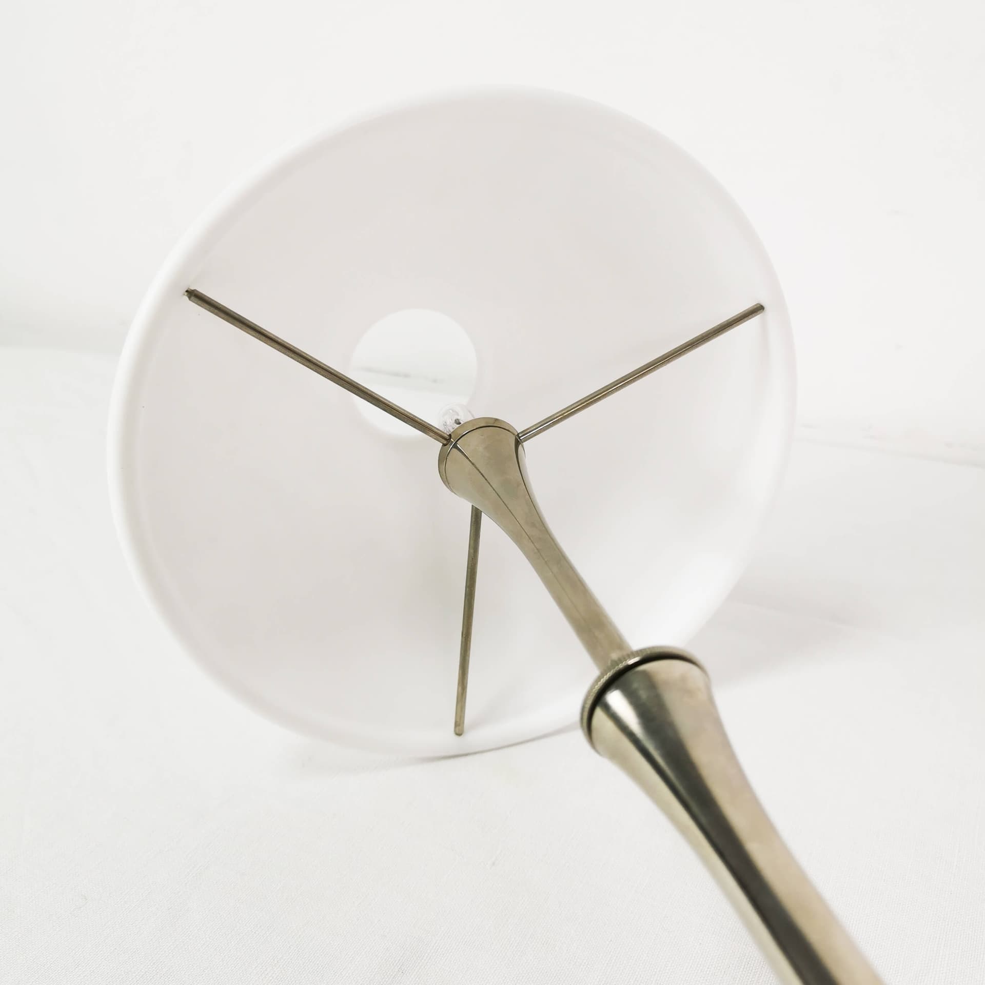 Table-floor lamp, silver, chromed brass white, by F. Schulz, Germany, 1990s. - 354284