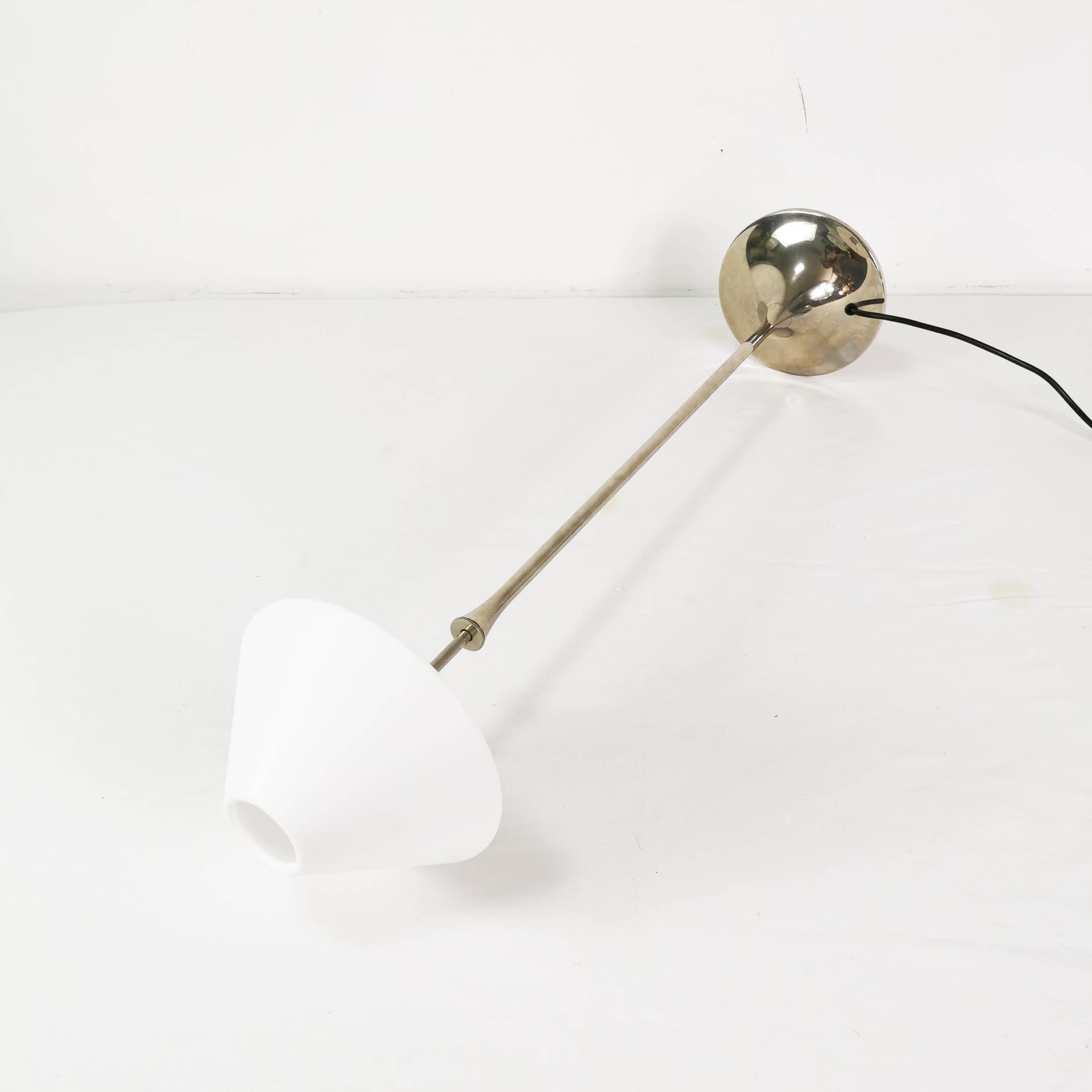 Table-floor lamp, silver, chromed brass white, by F. Schulz, Germany, 1990s. - 354283