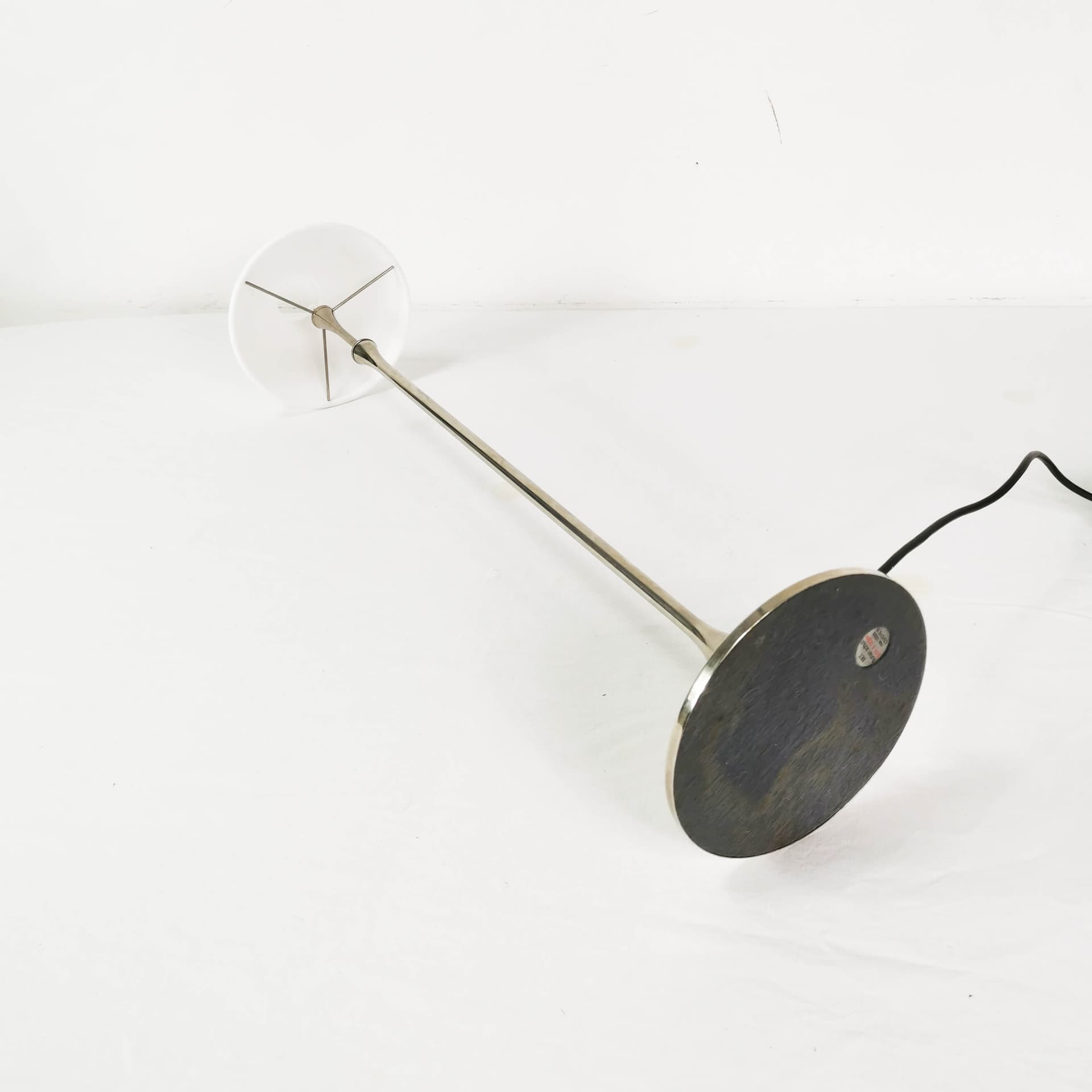 Table-floor lamp, silver, chromed brass white, by F. Schulz, Germany, 1990s. - 354285